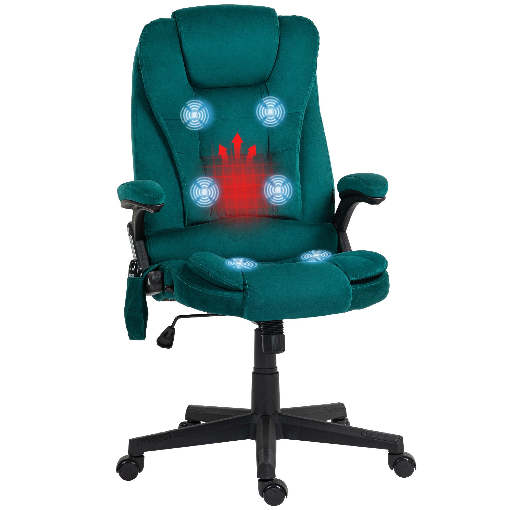 Vibrating Massage Office Chair w/ Heat, Dark Green