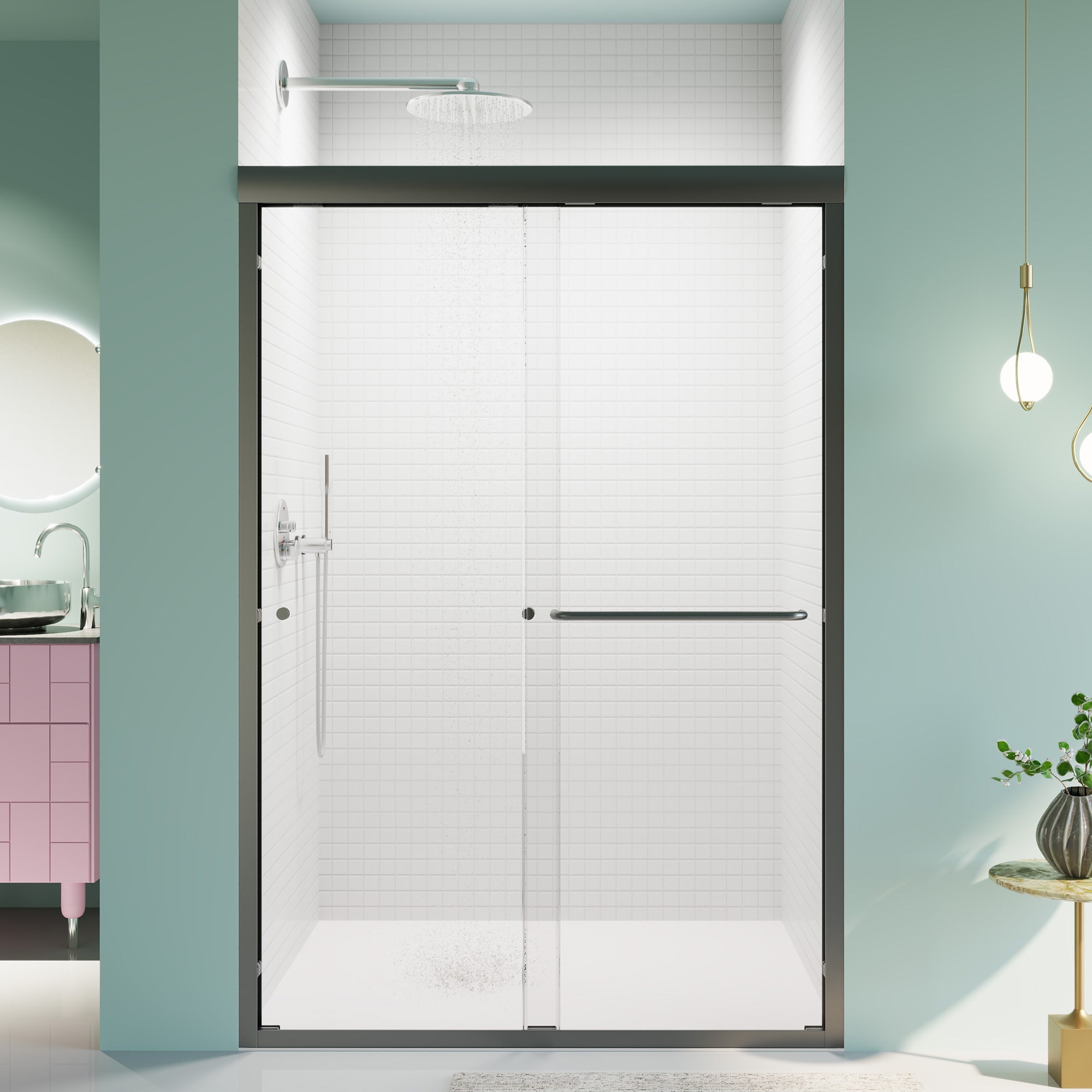 72"H Semi-Frameless Sliding Shower Door (44-48"W)