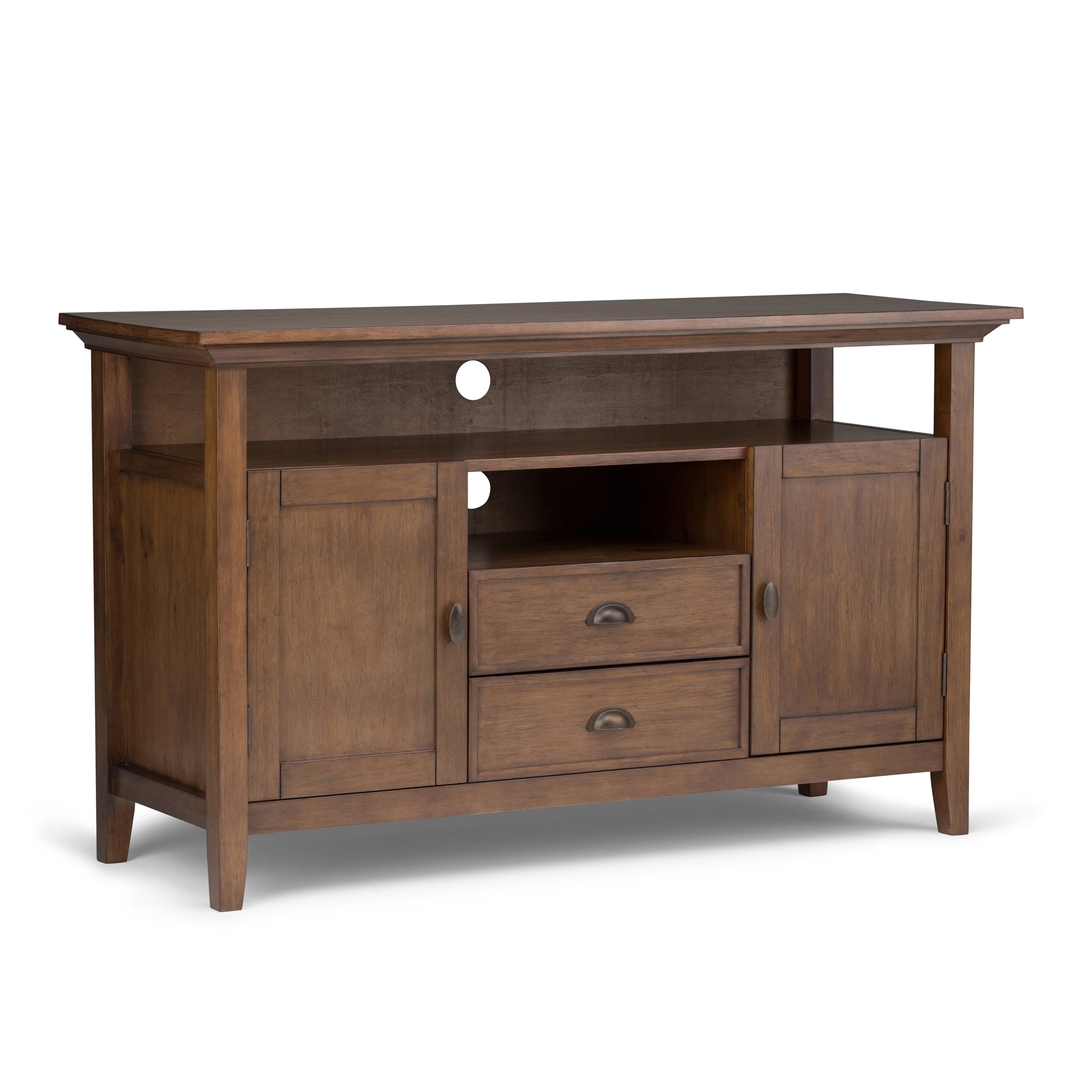 Redmond Tall TV Stand: Rustic Natural Aged Brown
