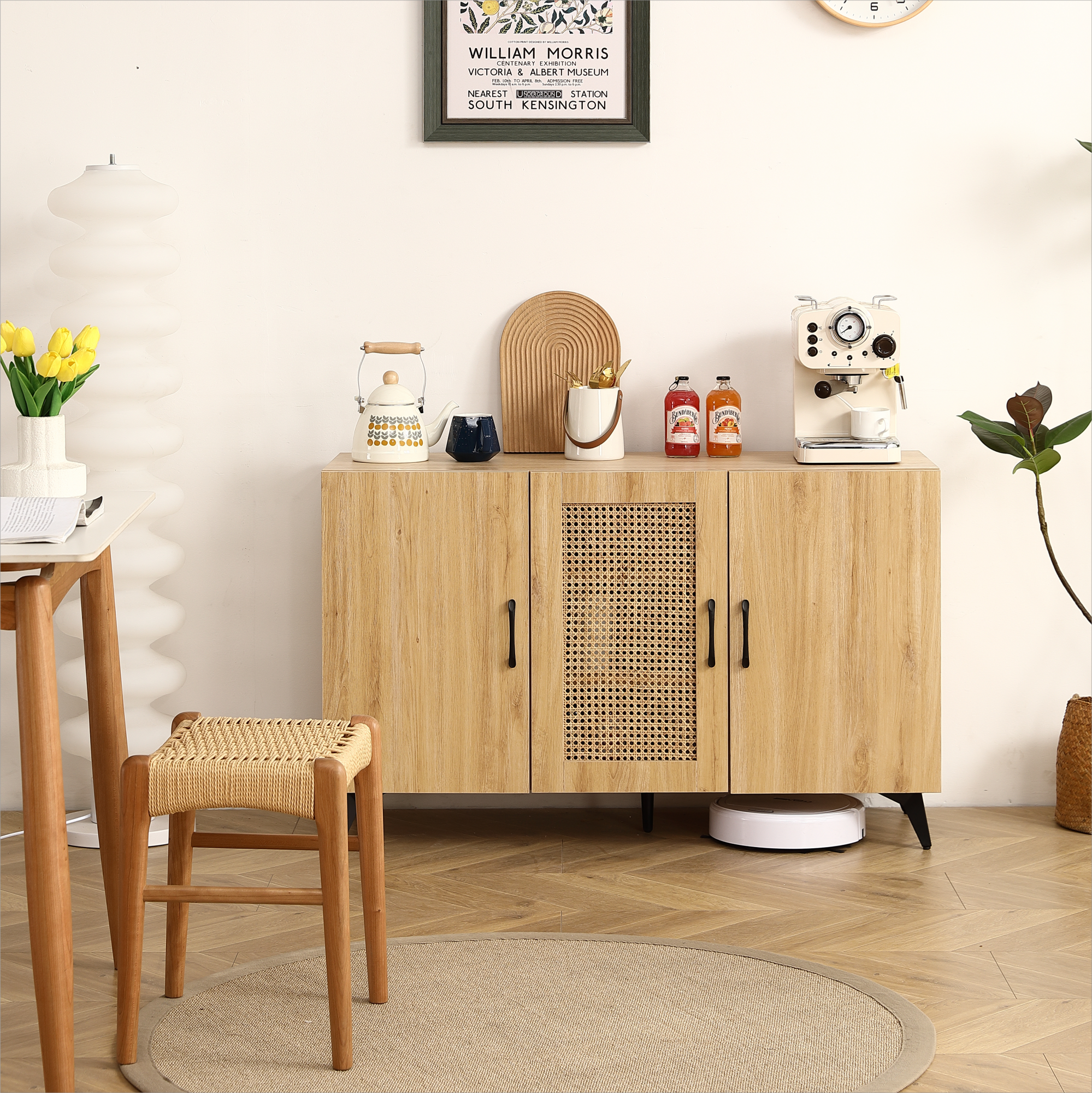 Rattan Mesh Cabinet: Big Kitchen & Living Room Storage