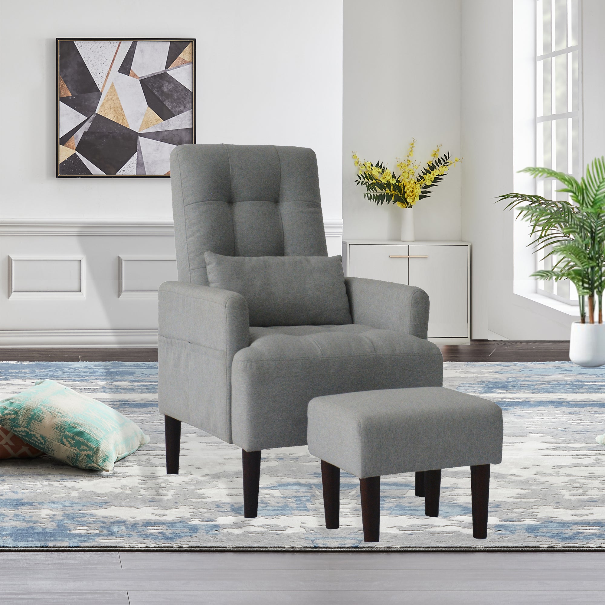 Modern Gray Leisure Sofa Chair: Redde Boo Comfort