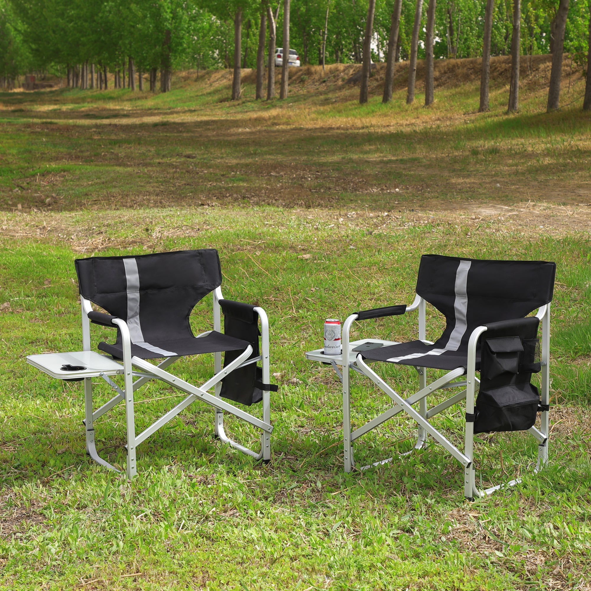 Oversized Folding Chair w/ Table & Pockets