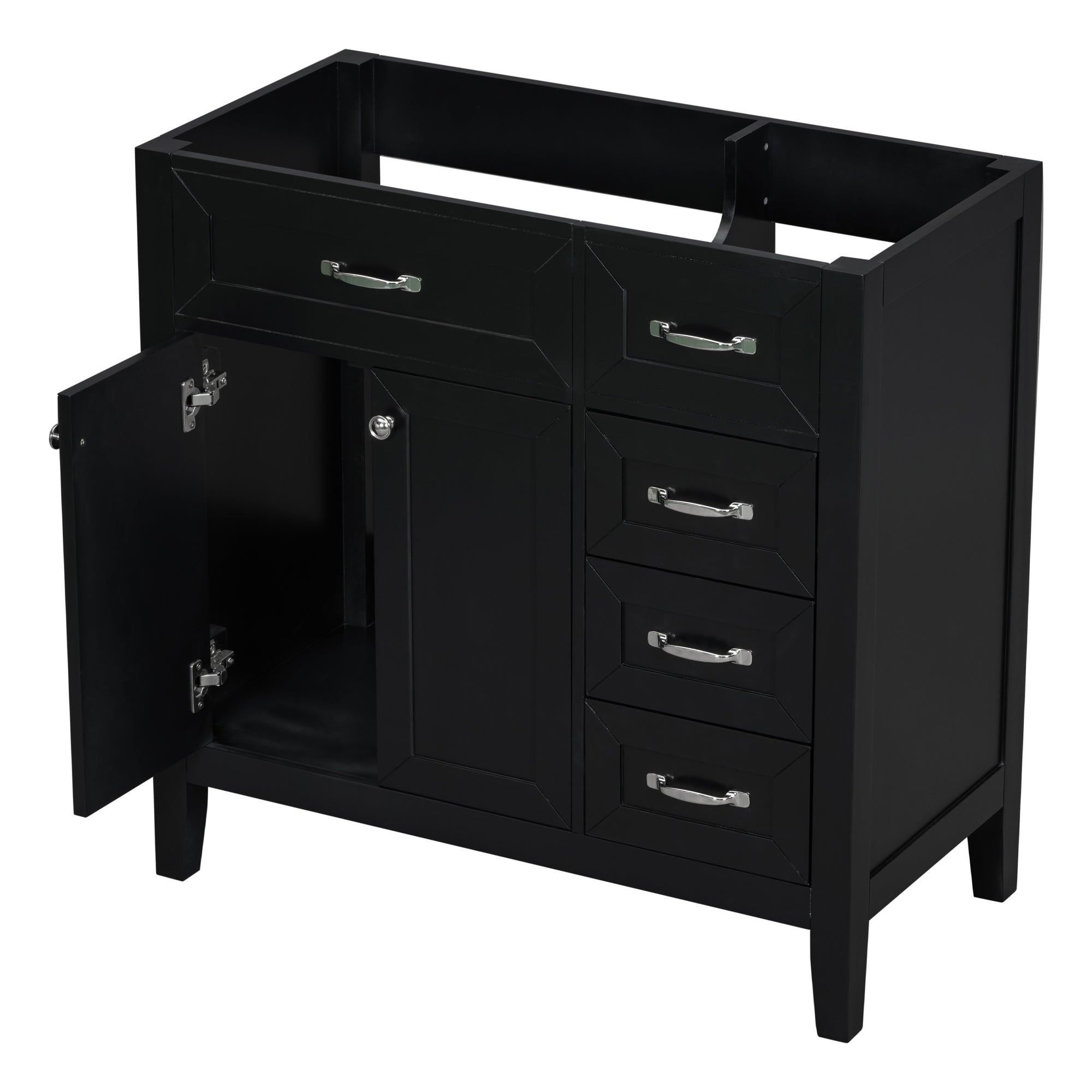 Black 36" Bathroom Vanity Base w/ Drawers