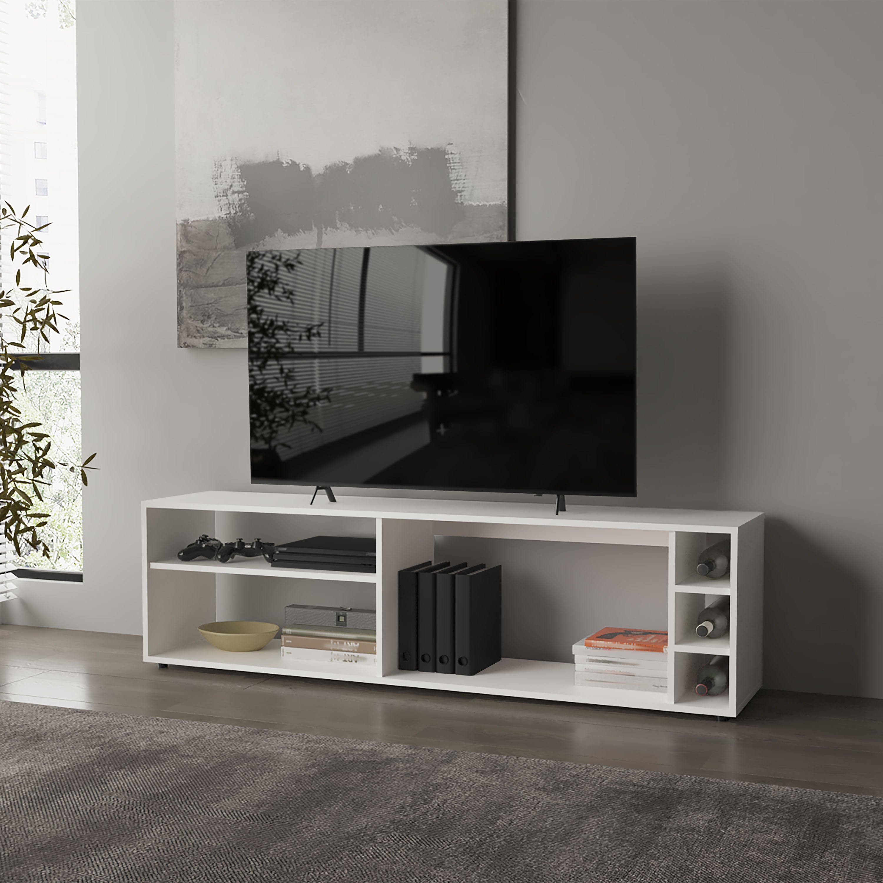 Mayo White TV Stand for 70" TVs | O