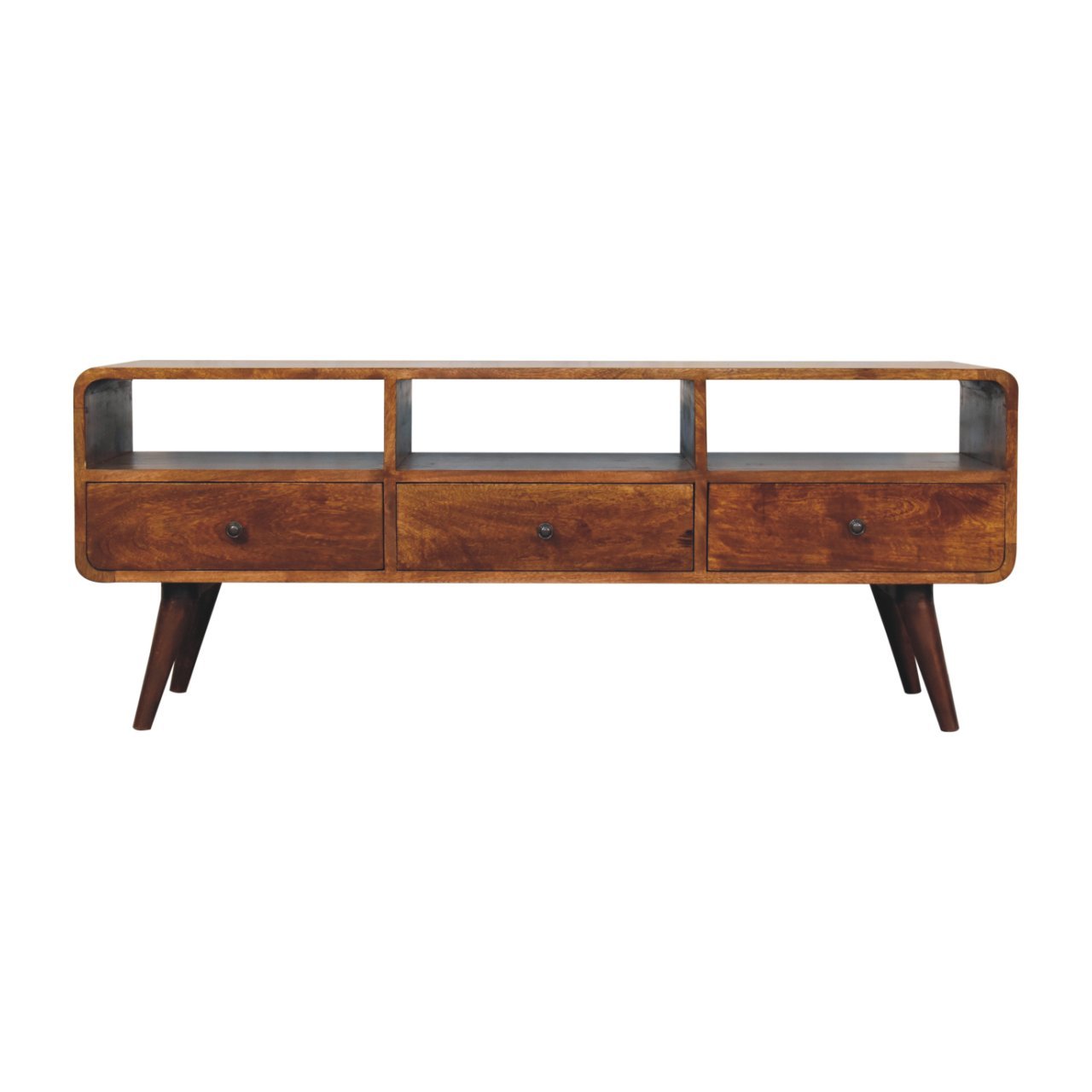 Artisan Furniture Solid Wood Trio Curved Chestnut Media Unit