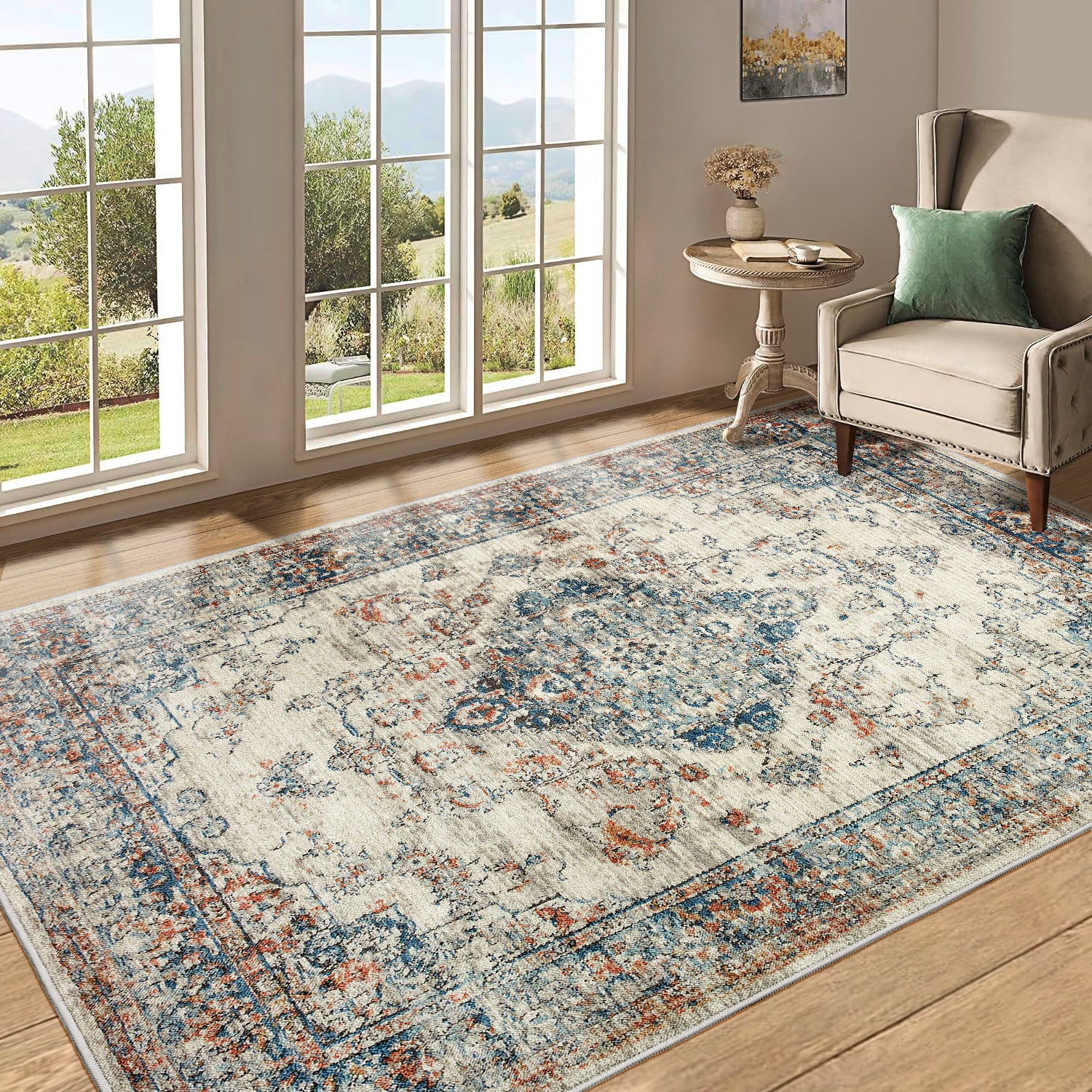 Bohemian 5x7 Area Rug: Vintage Persian Design