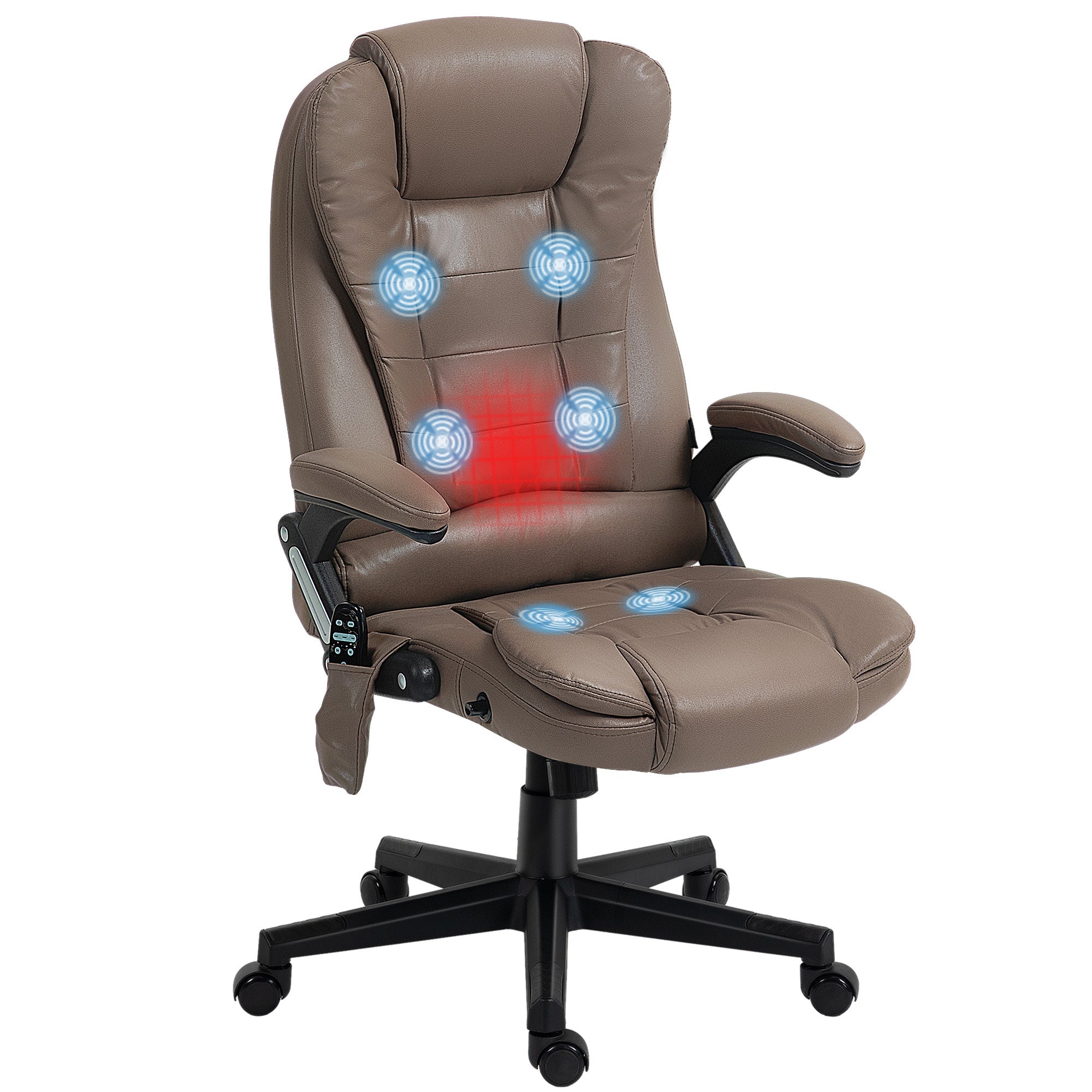 Vibrating Massage Office Chair w/ Heat, Brown