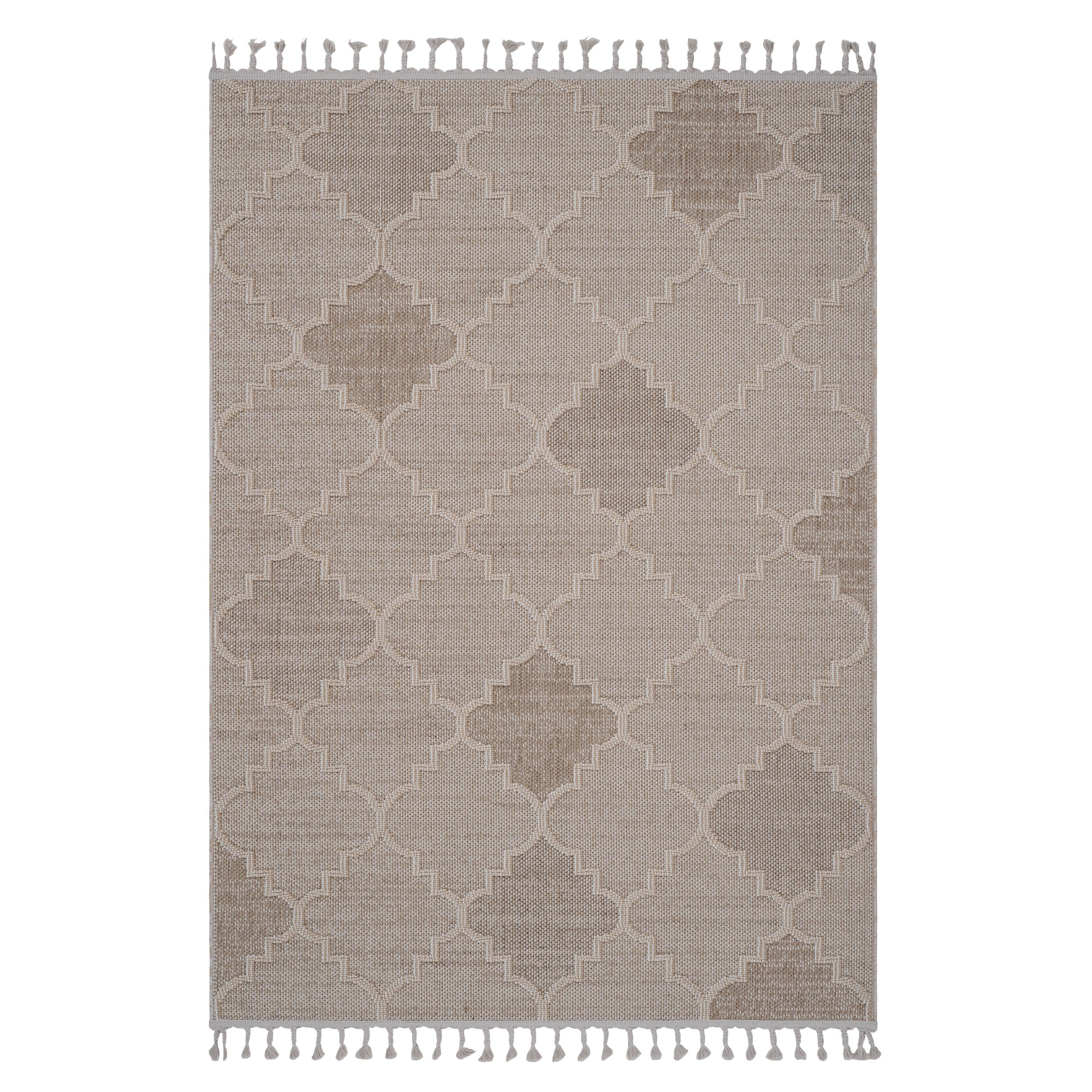 NAAR Guros Rug: 5x7 Cream Trellis Indoor/Outdoor