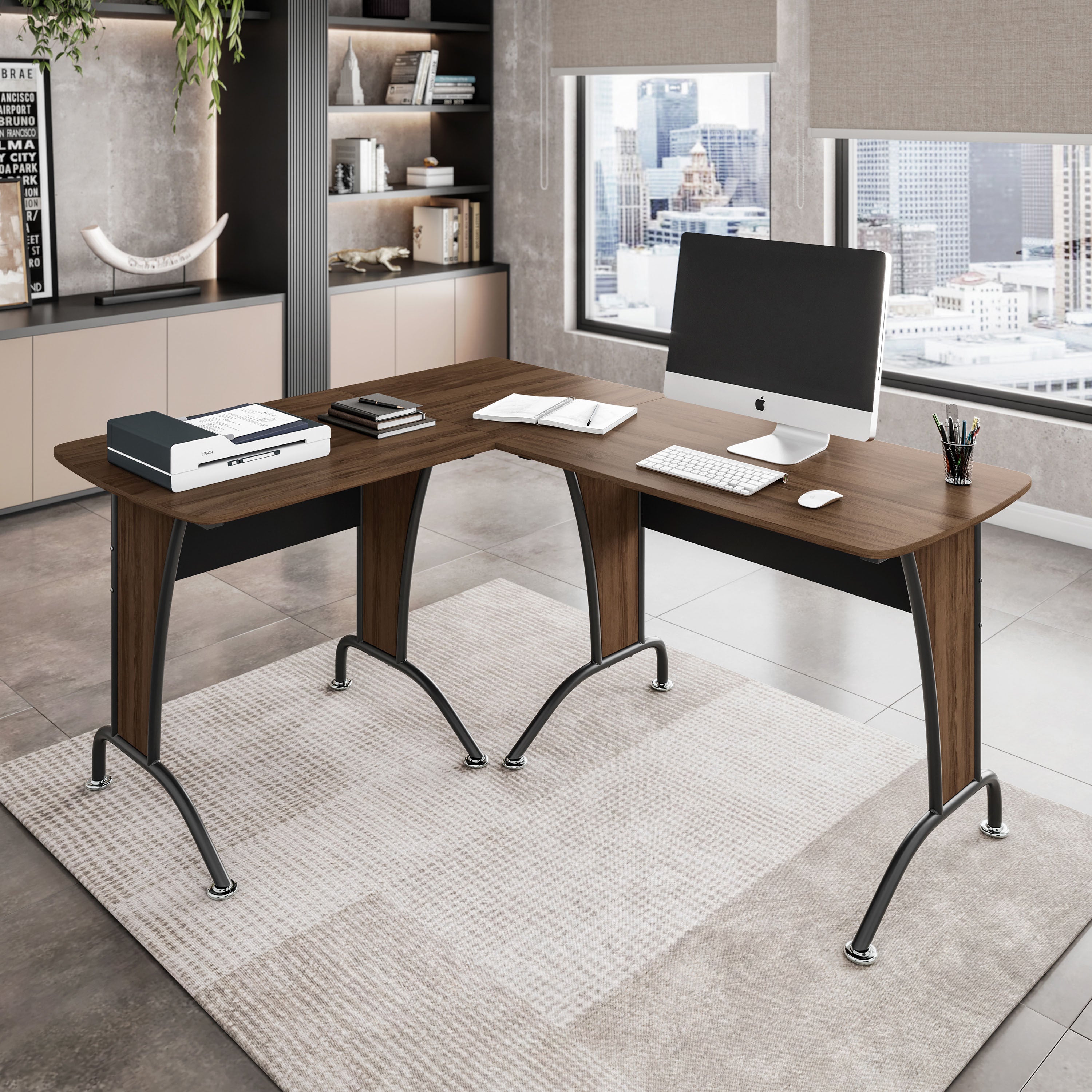 Deluxe L-Shaped Desk | Team Desk Option