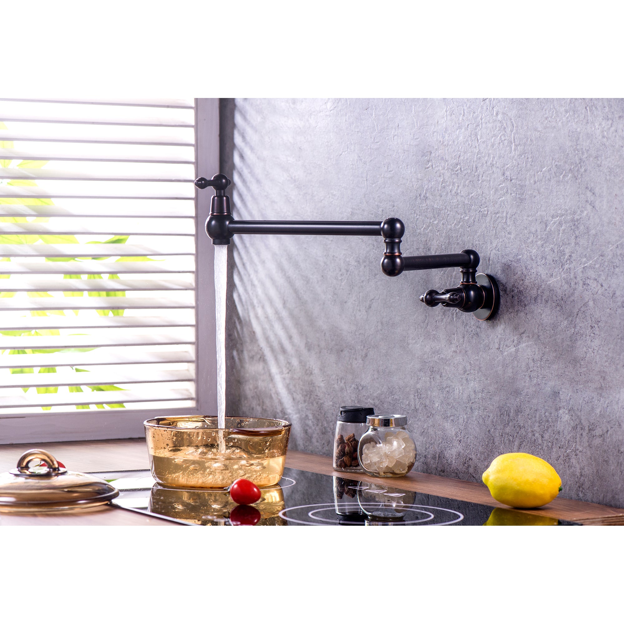 Folding Wall Mount Pot Filler Faucet - Oil Rubbed Bronze