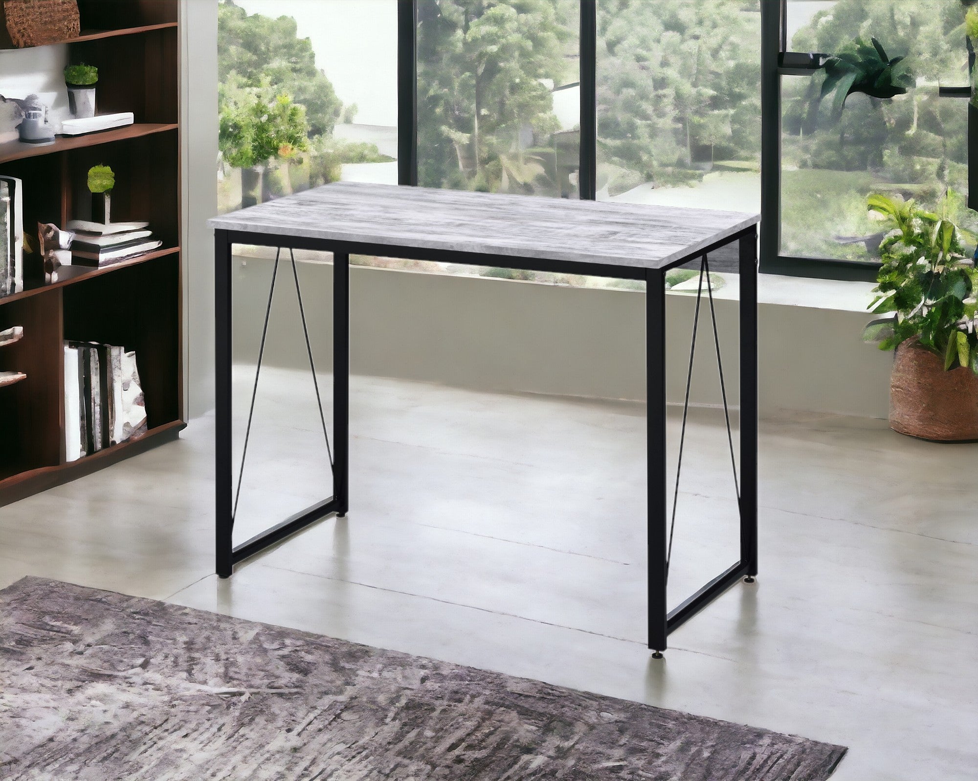 Zaidin Antique White & Black Writing Desk
