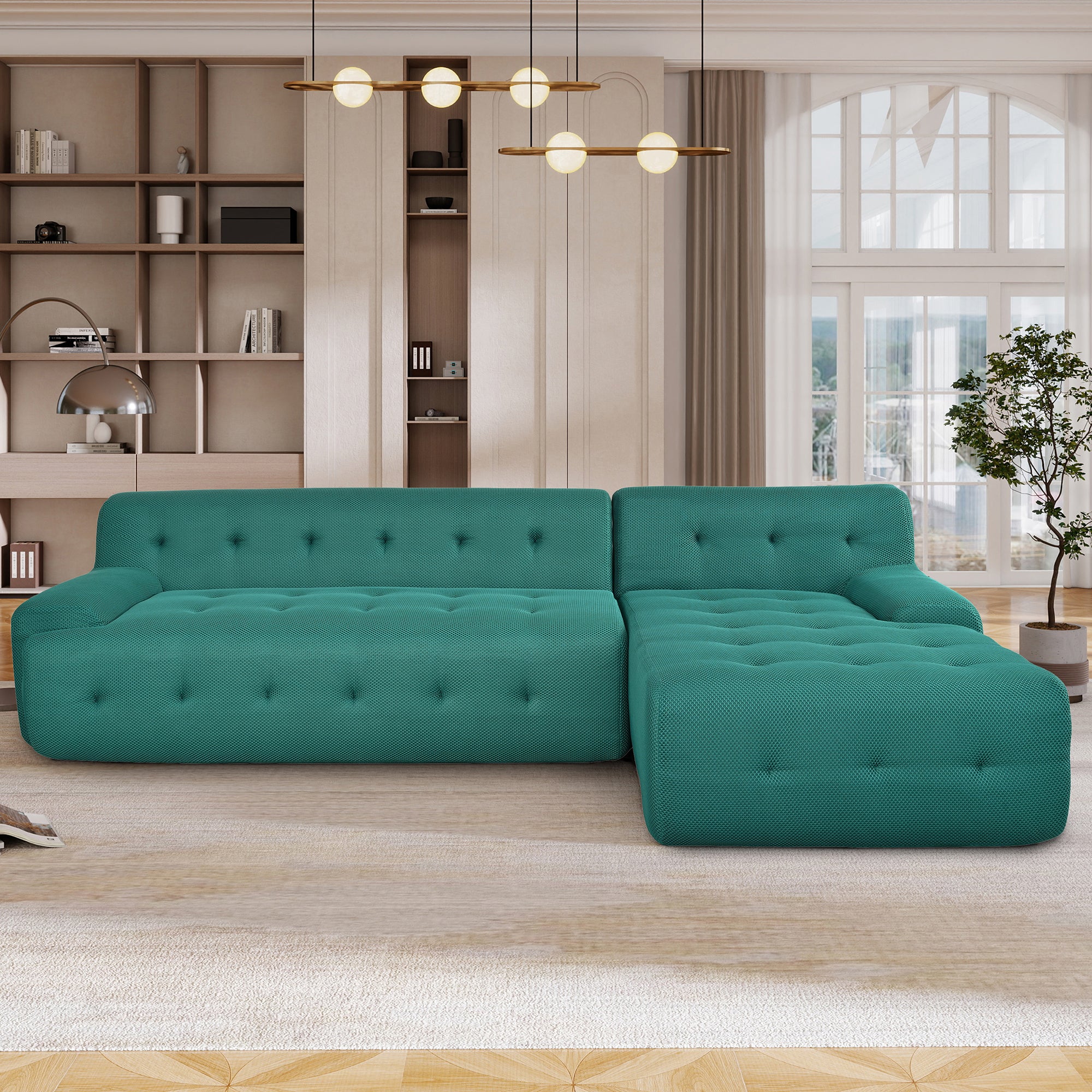 Modern L-Shaped Modular Sofa, Minimalist 2-Piece Set