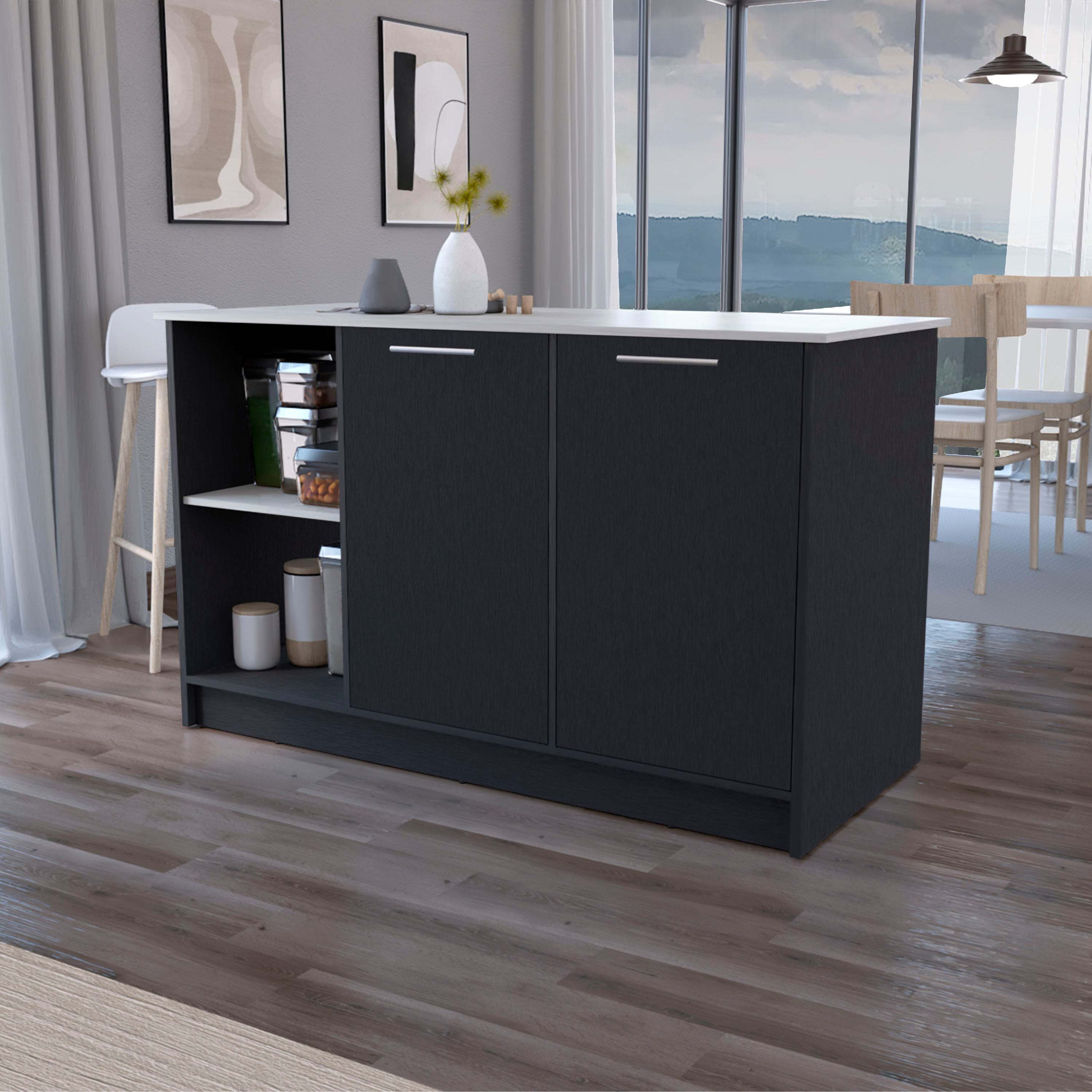 Black & Onyx Double Door Kitchen Island Cabinets