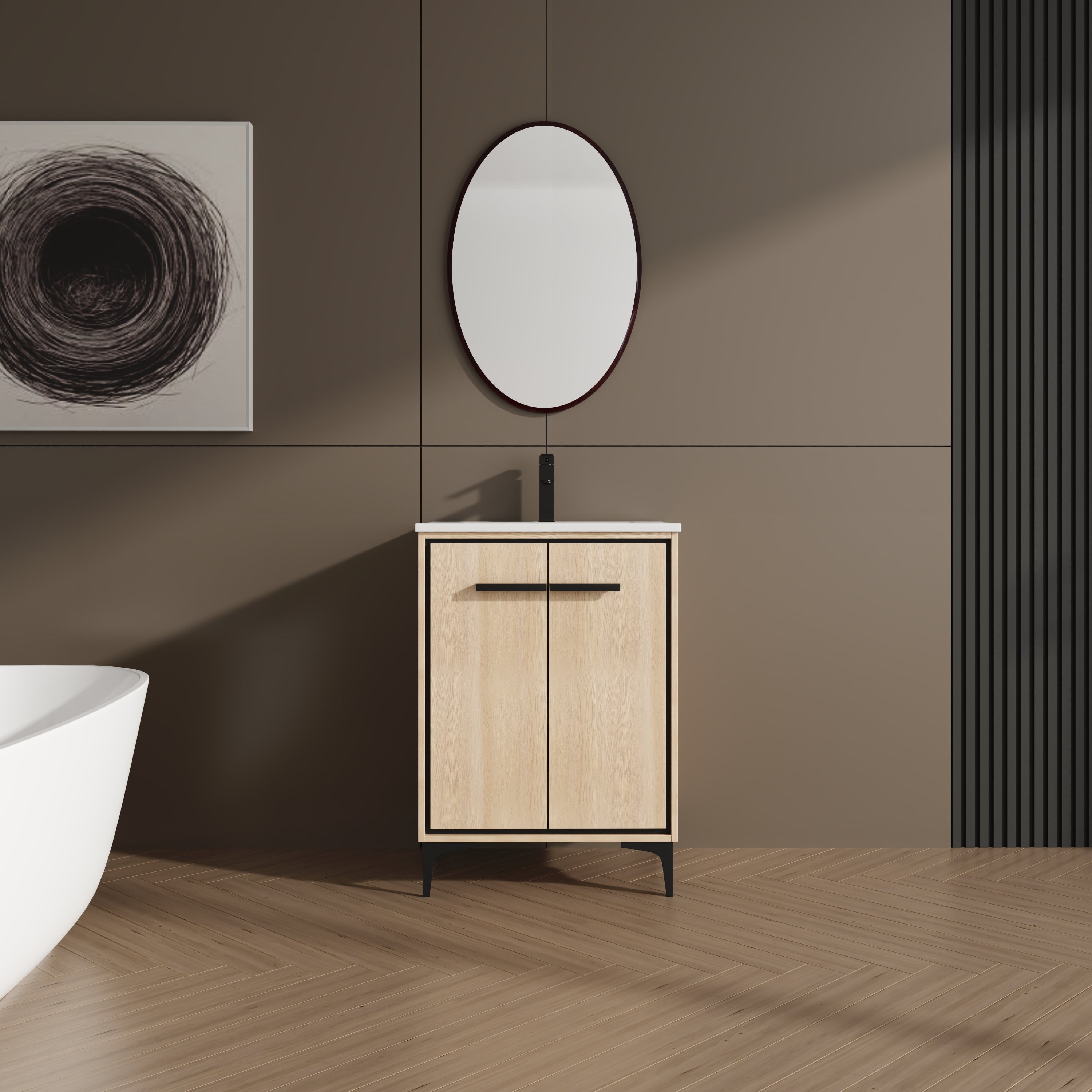 24" Bathroom Vanity: Base, Sink, Storage
