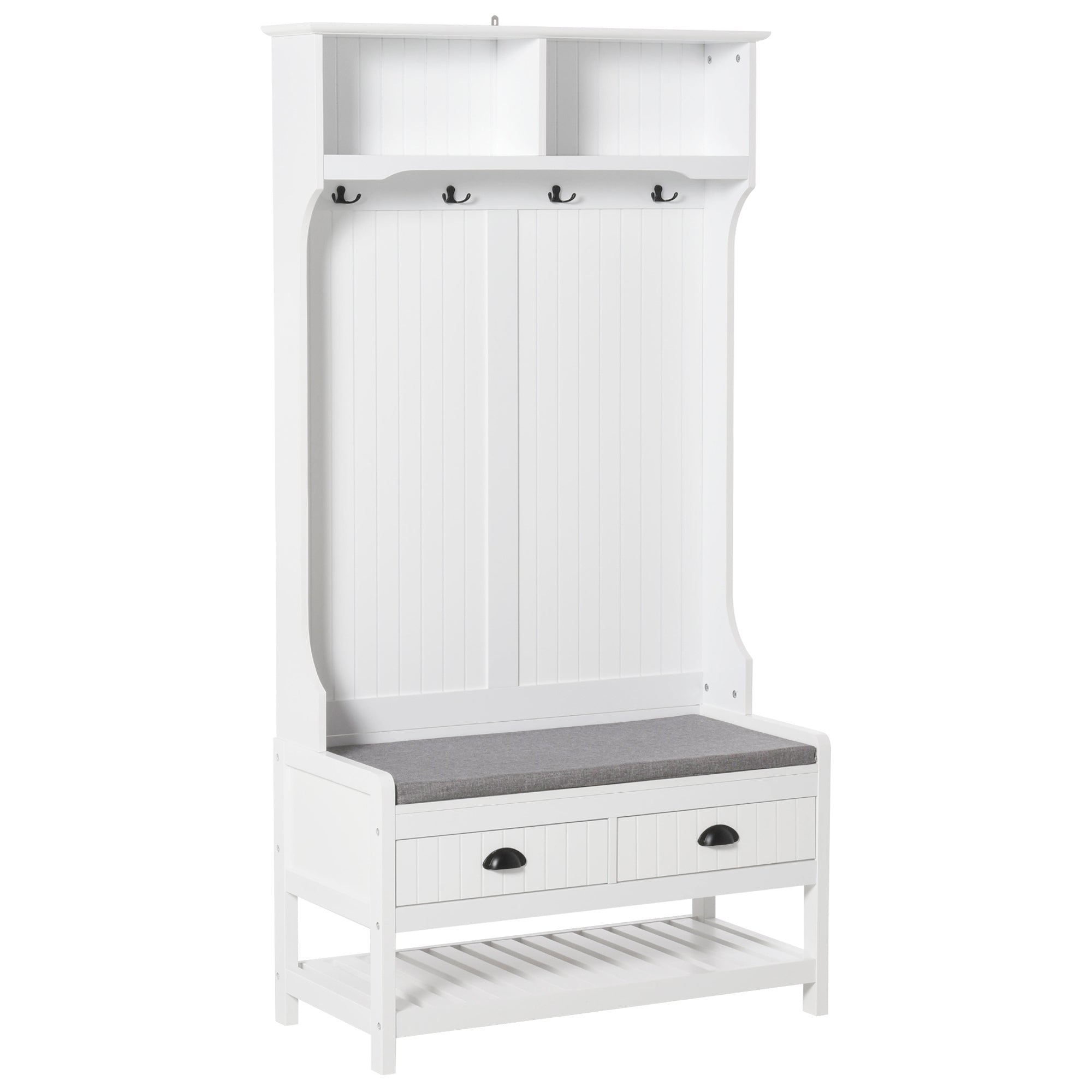 3-in-1 Hall Tree: Bench, Coat Rack & Storage