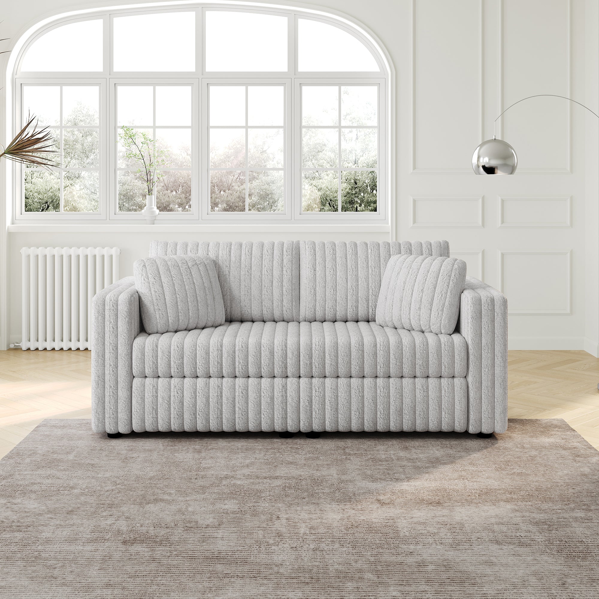 75.6" Plush Modular Sofa: Modern Gray Comfort