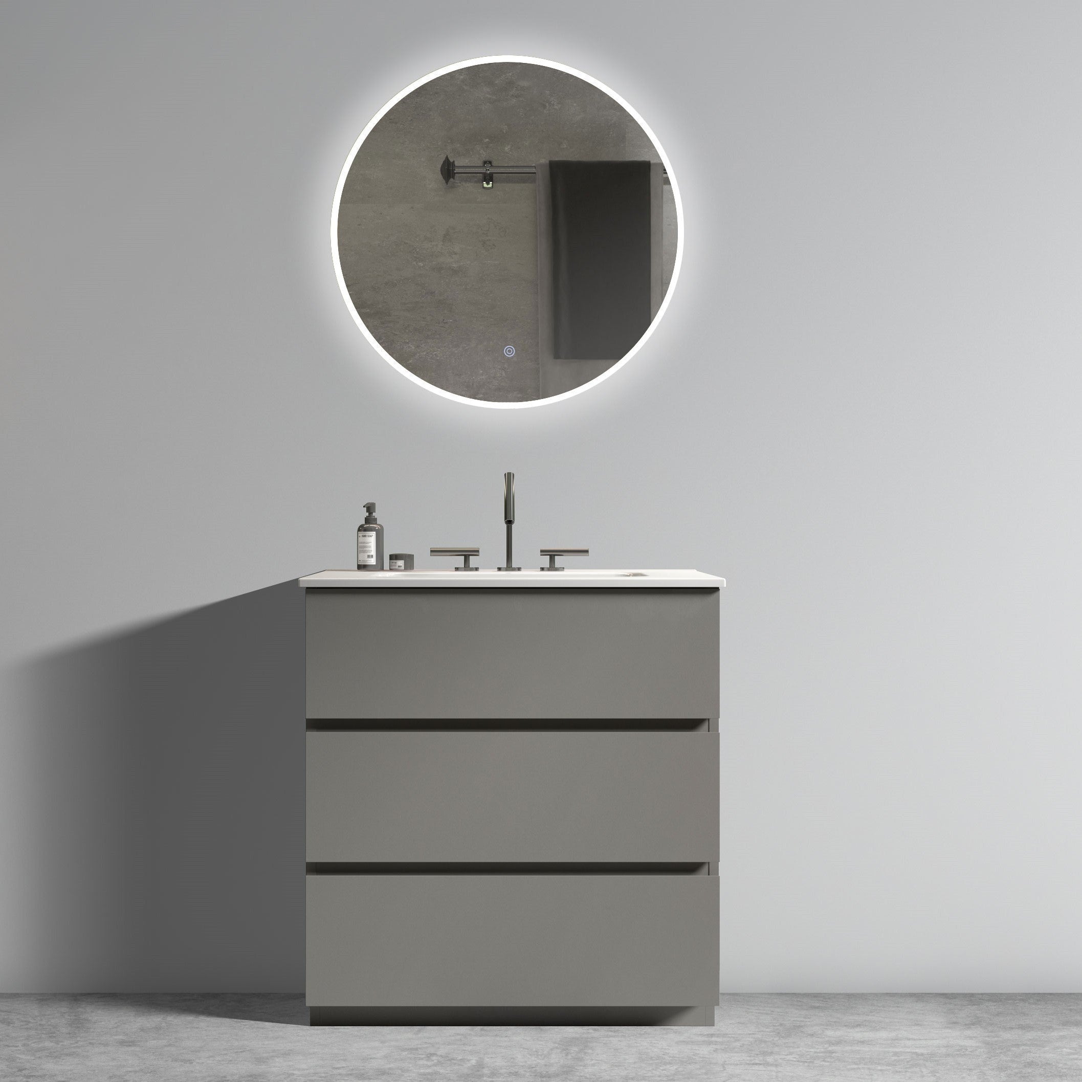 Tia 30" Gray Bathroom Vanity with Sink & Storage