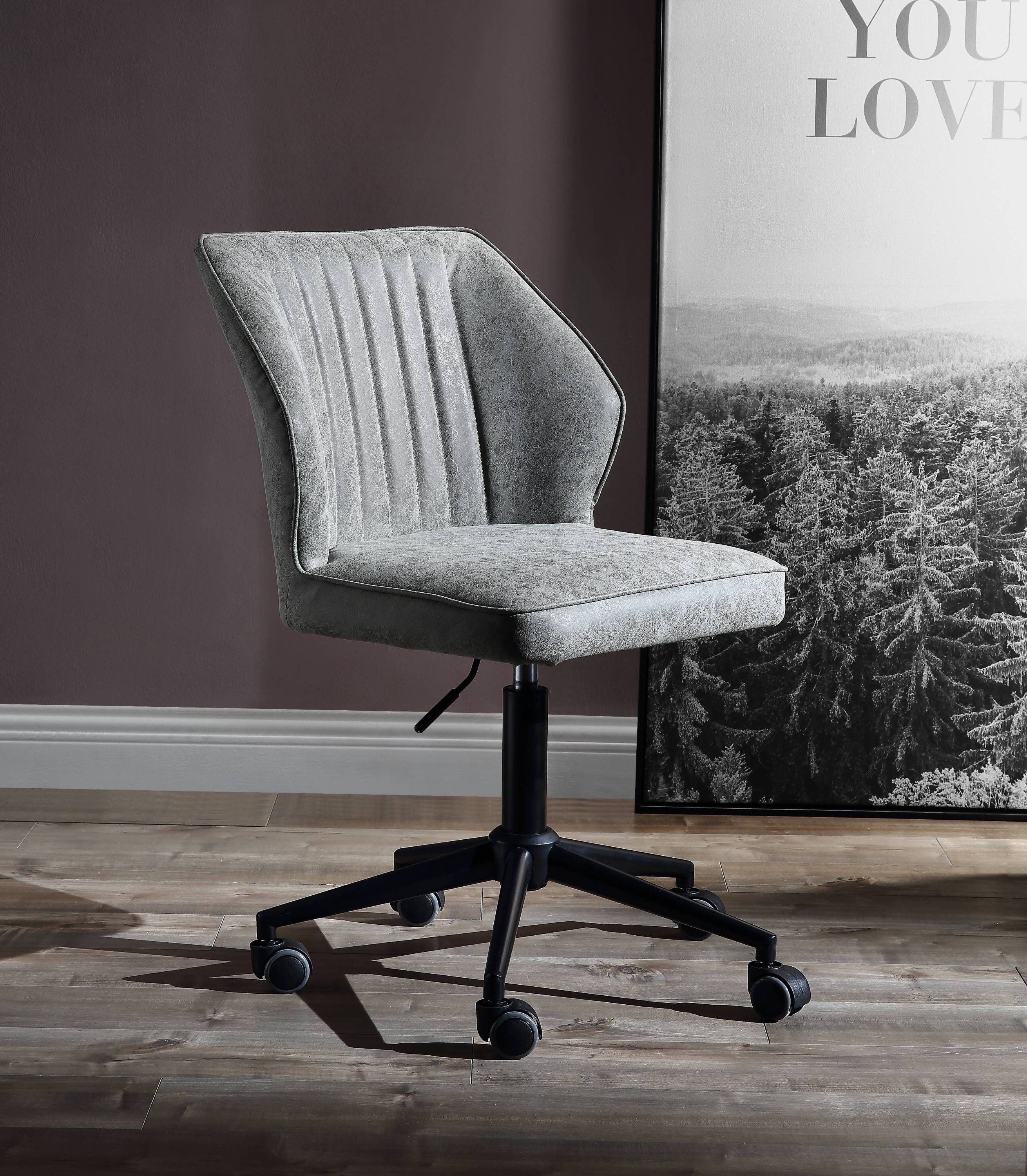 Pakuna Vintage Gray & Black Office Chair