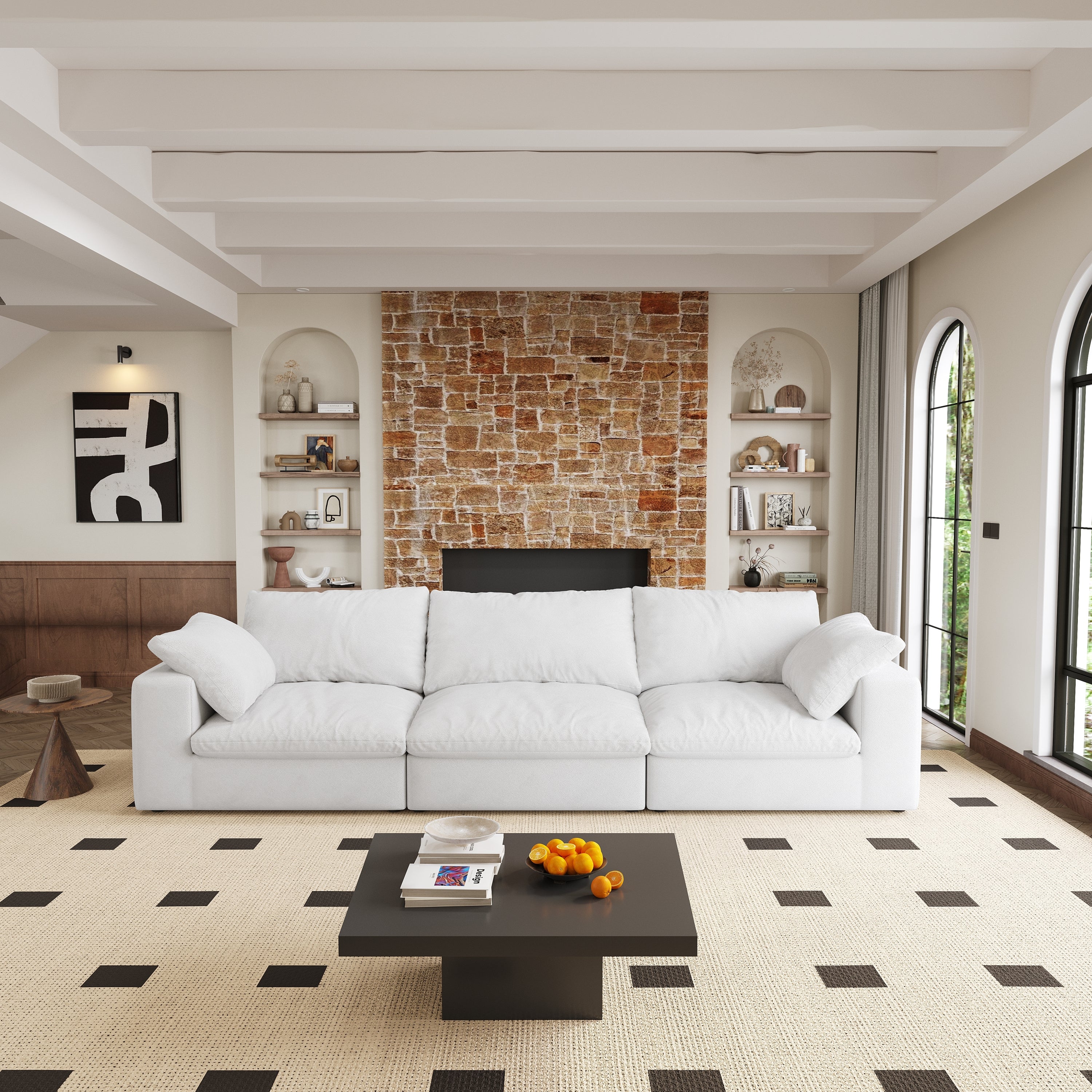 Oversized Modular Sectional Sofa: 120" Down Filled