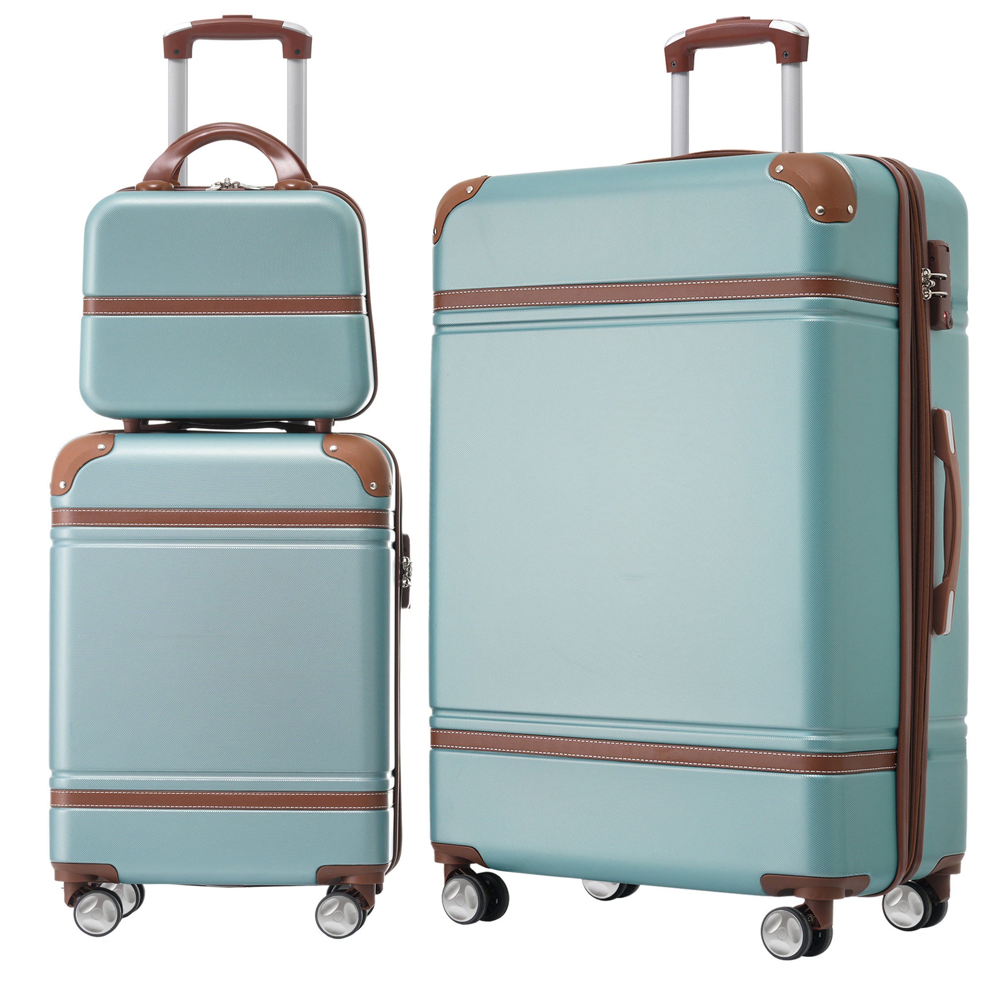 Lightweight Green Hardshell Luggage Set (3pc)
