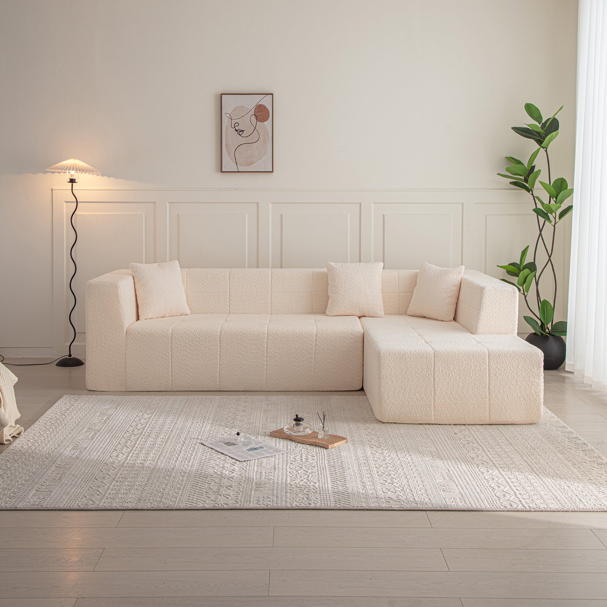 105.5" L-Shaped Sectional Sofa: Deep Seat & Comfy