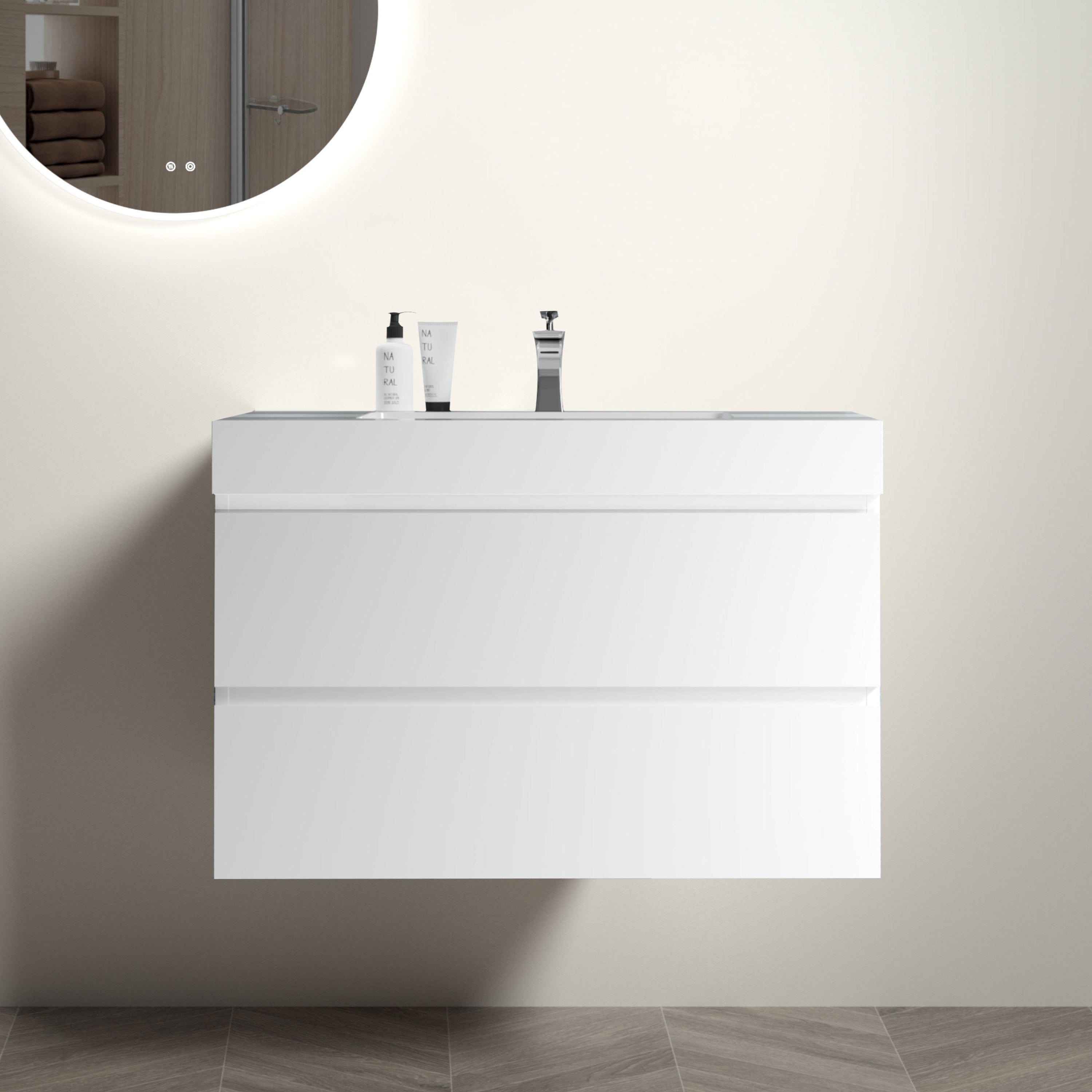 Alice 36" White Floating Bathroom Vanity