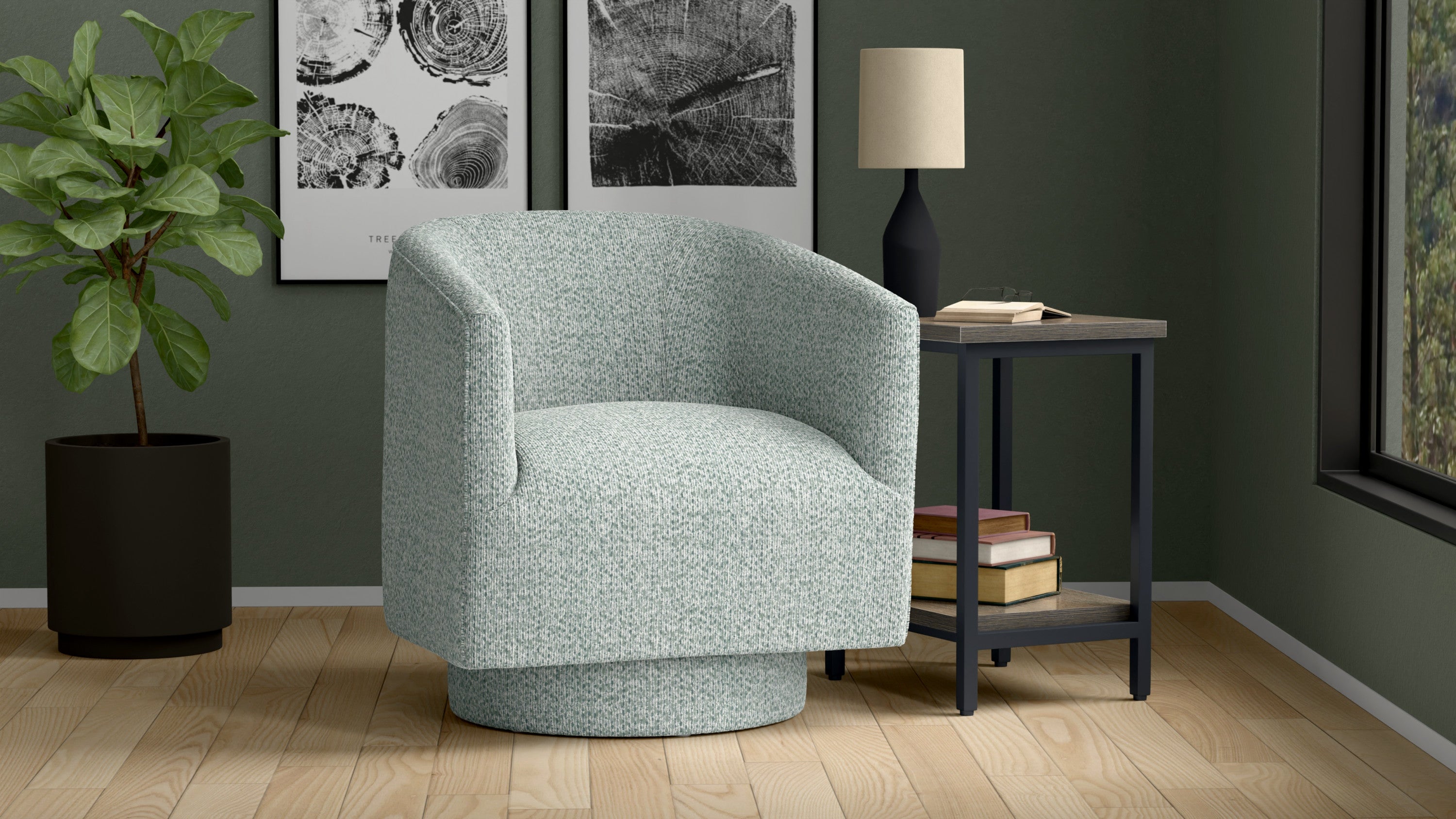 Bralin Blue Swivel Accent Chair