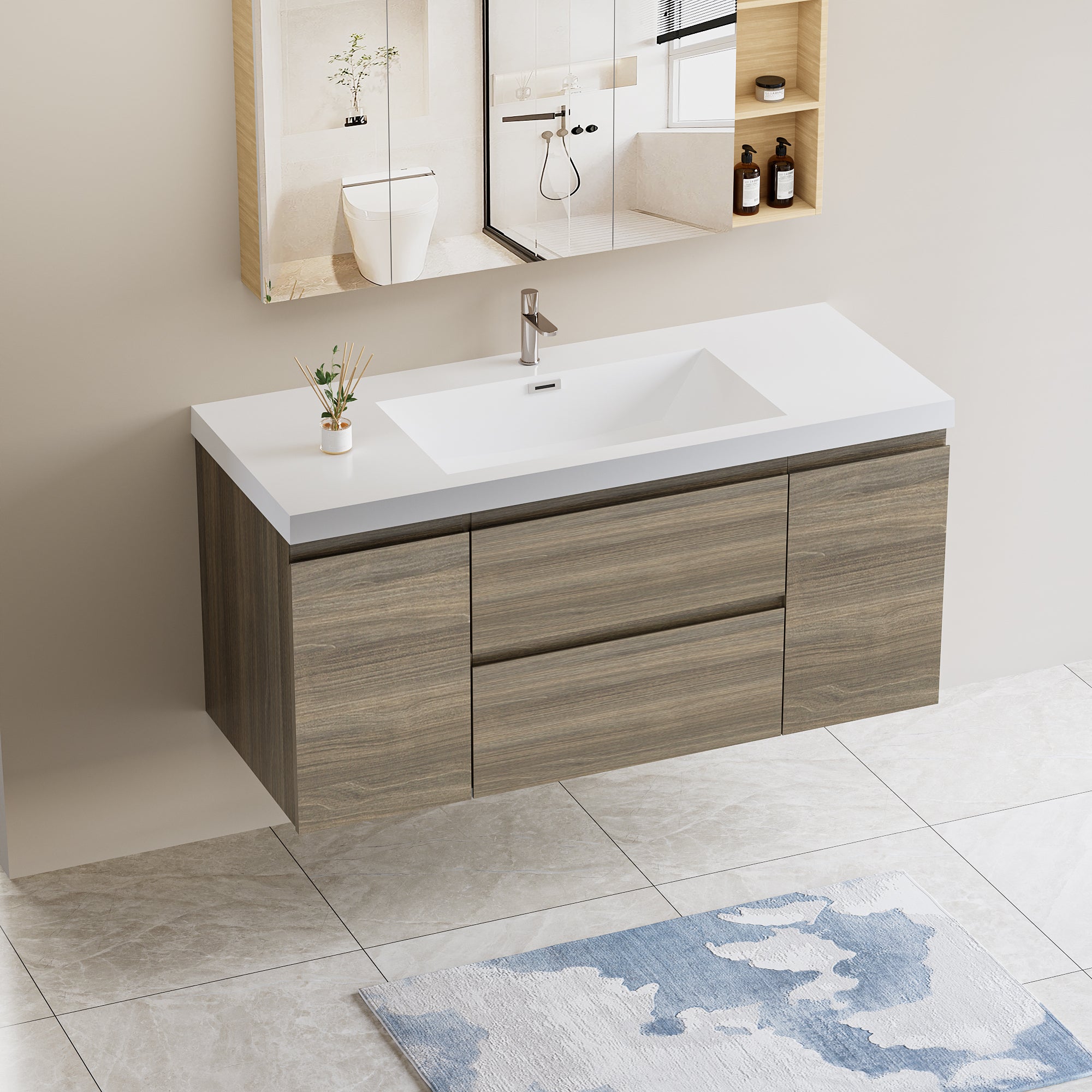 48" Floating Vanity: Modern Bathroom Storage