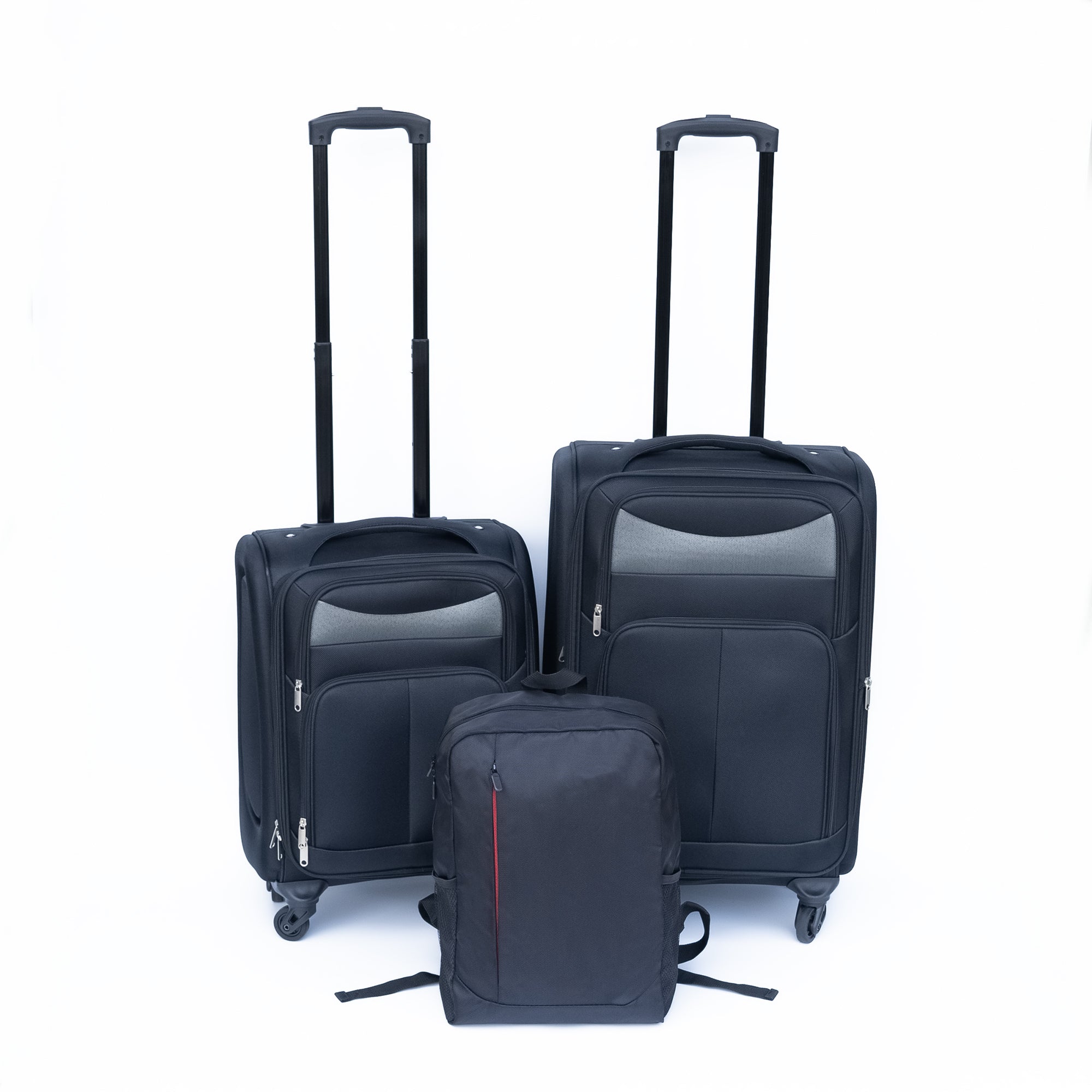 Black 2-Piece Luggage Backpack Set