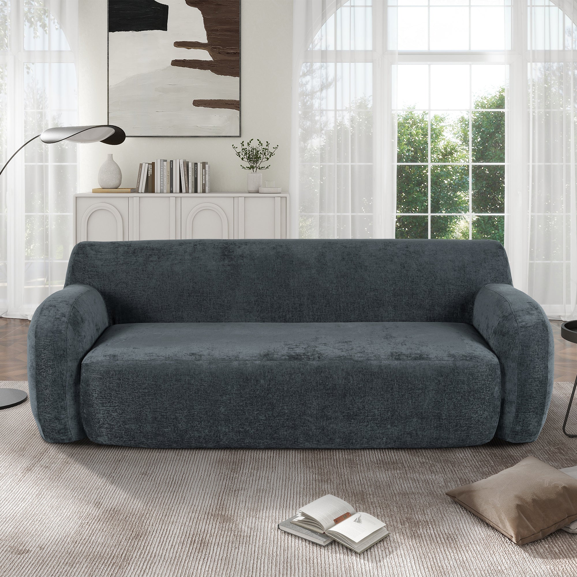 U-Style 81.5" Minimalist Curved Sofa