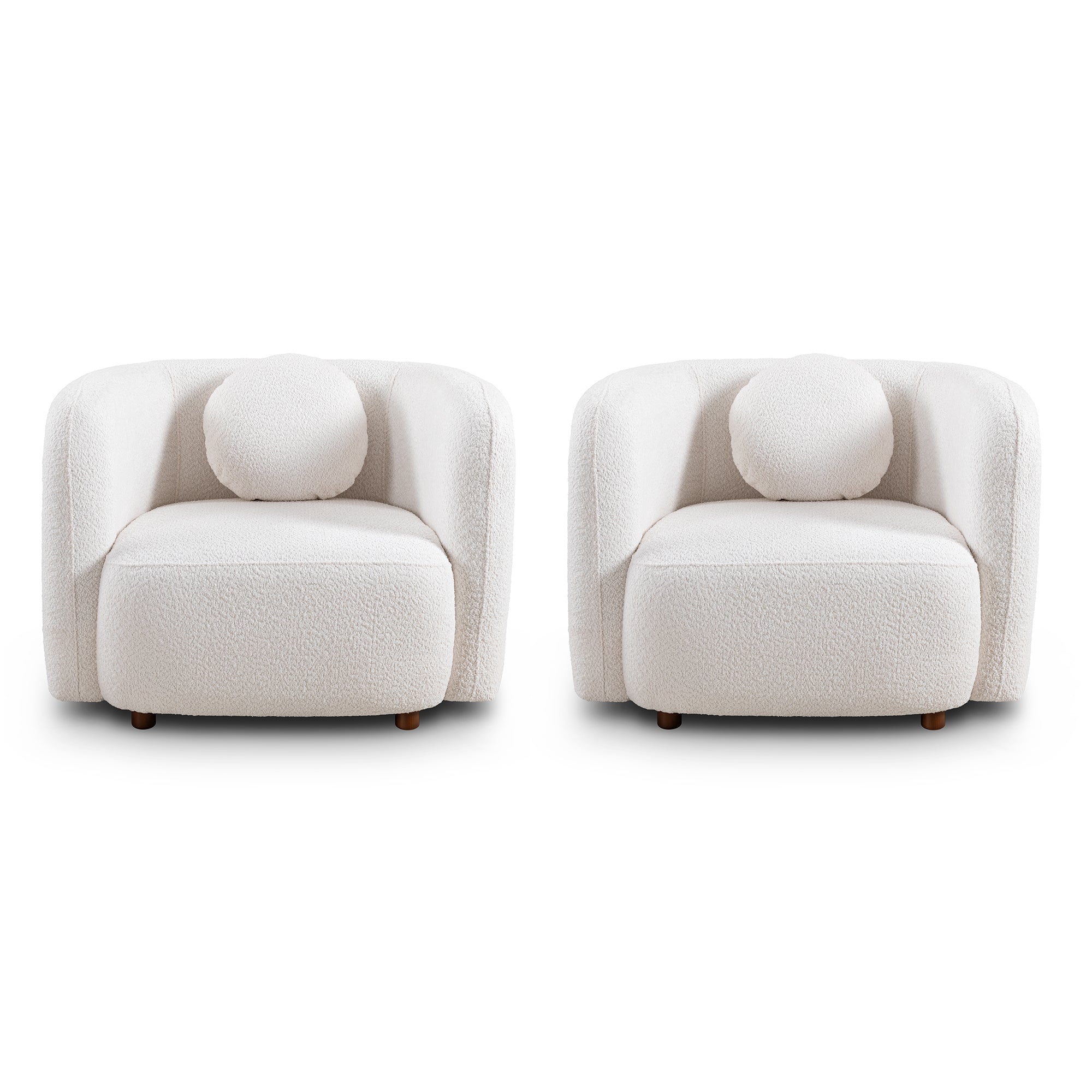 2PCS Boucle Sofa Chairs: Japandi Style Living Room