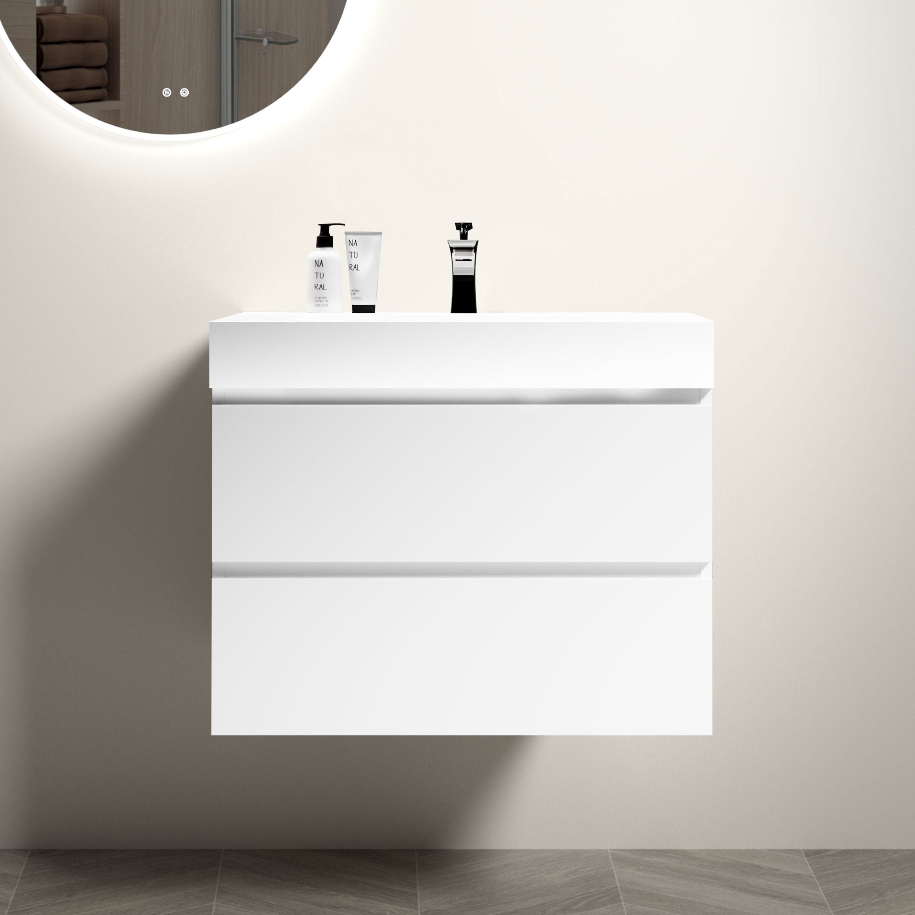 Alice 30" White Floating Bathroom Vanity