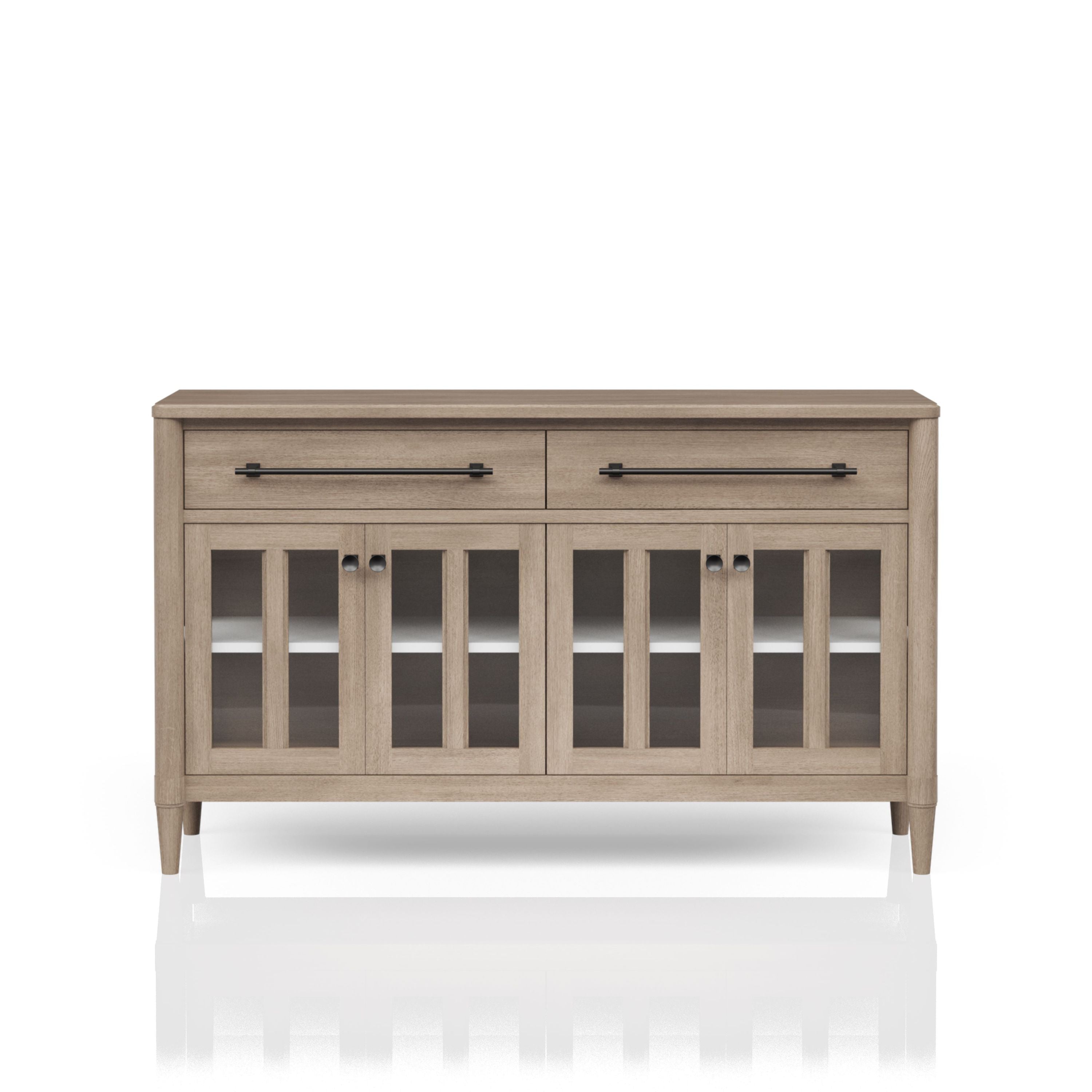 Power Ready Buffet: Glass Doors, Ample Storage