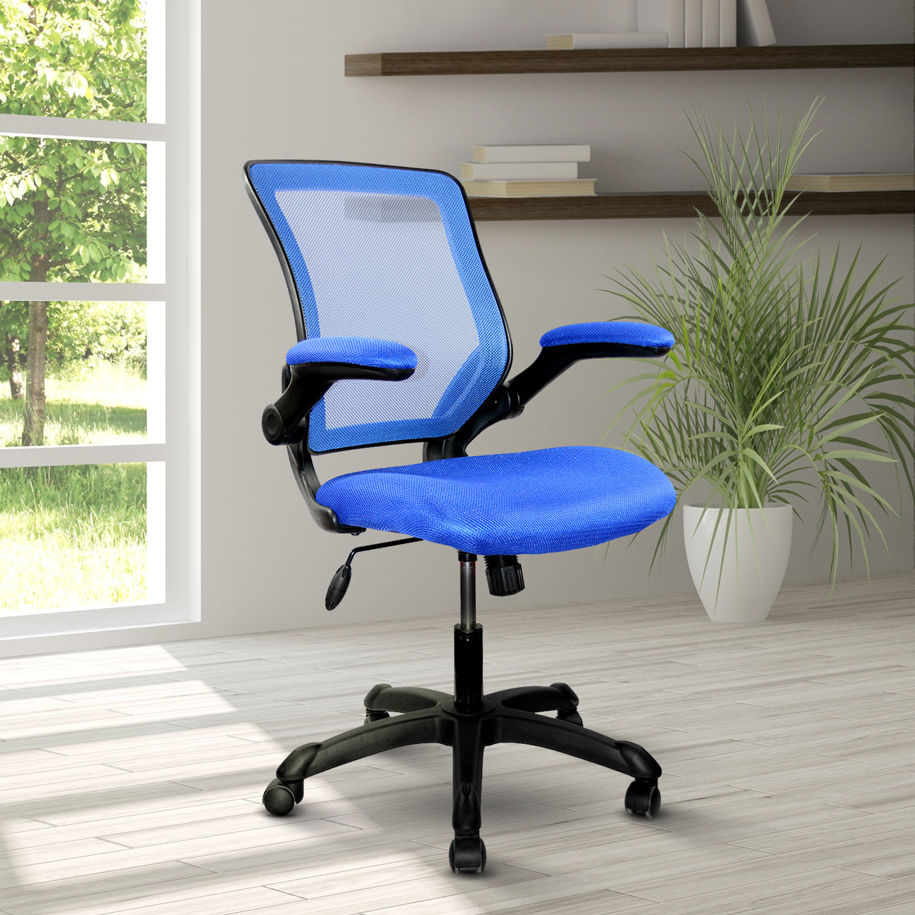 Blue Mesh Task Chair | Flip-Up Arms