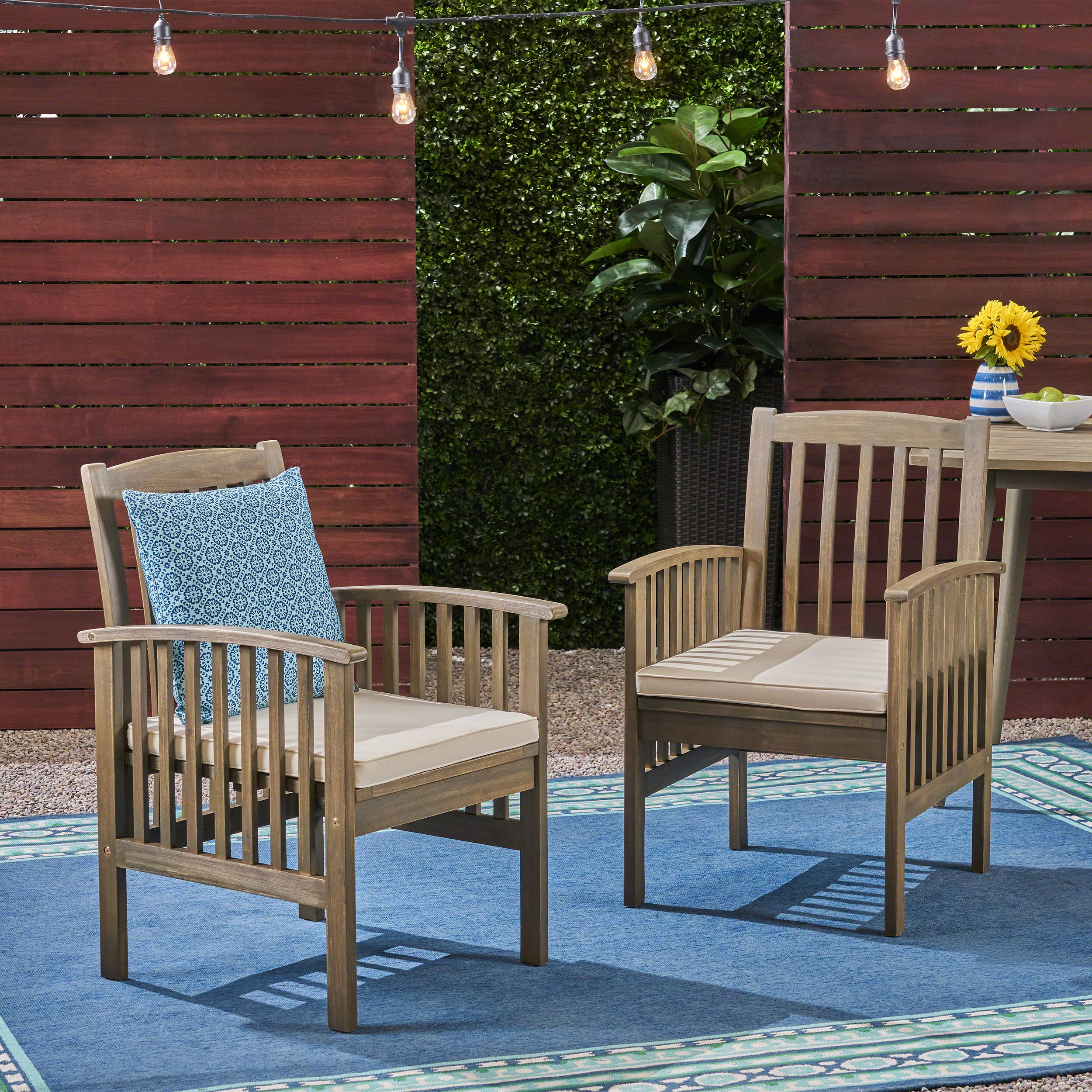 Acacia Dining Chairs (2-Pack) w/ Cushions