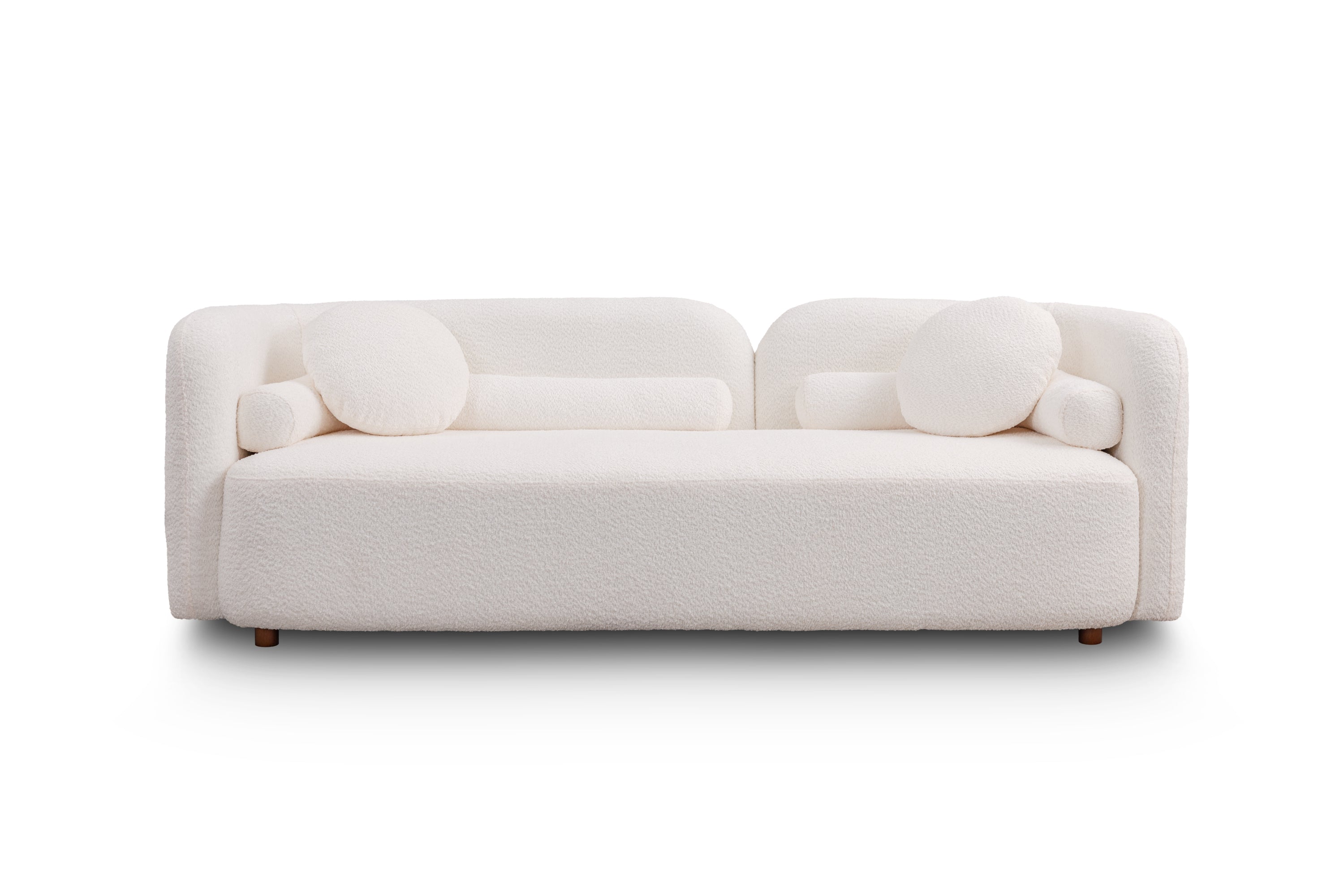 Cloud Boucle Sofa: Modern White 3-Seater Couch