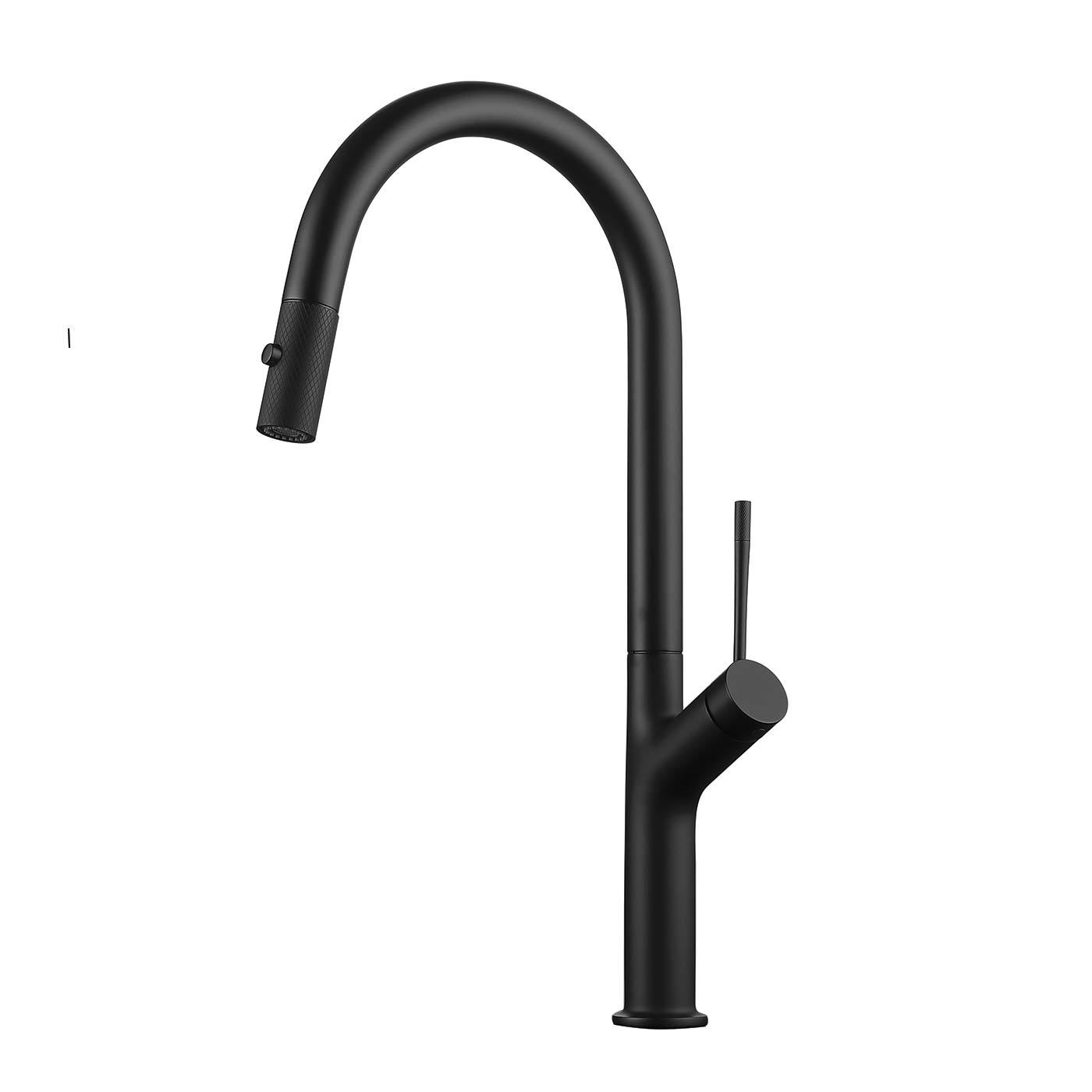 Matt Black Kitchen Faucet: Pull-Down DAX
