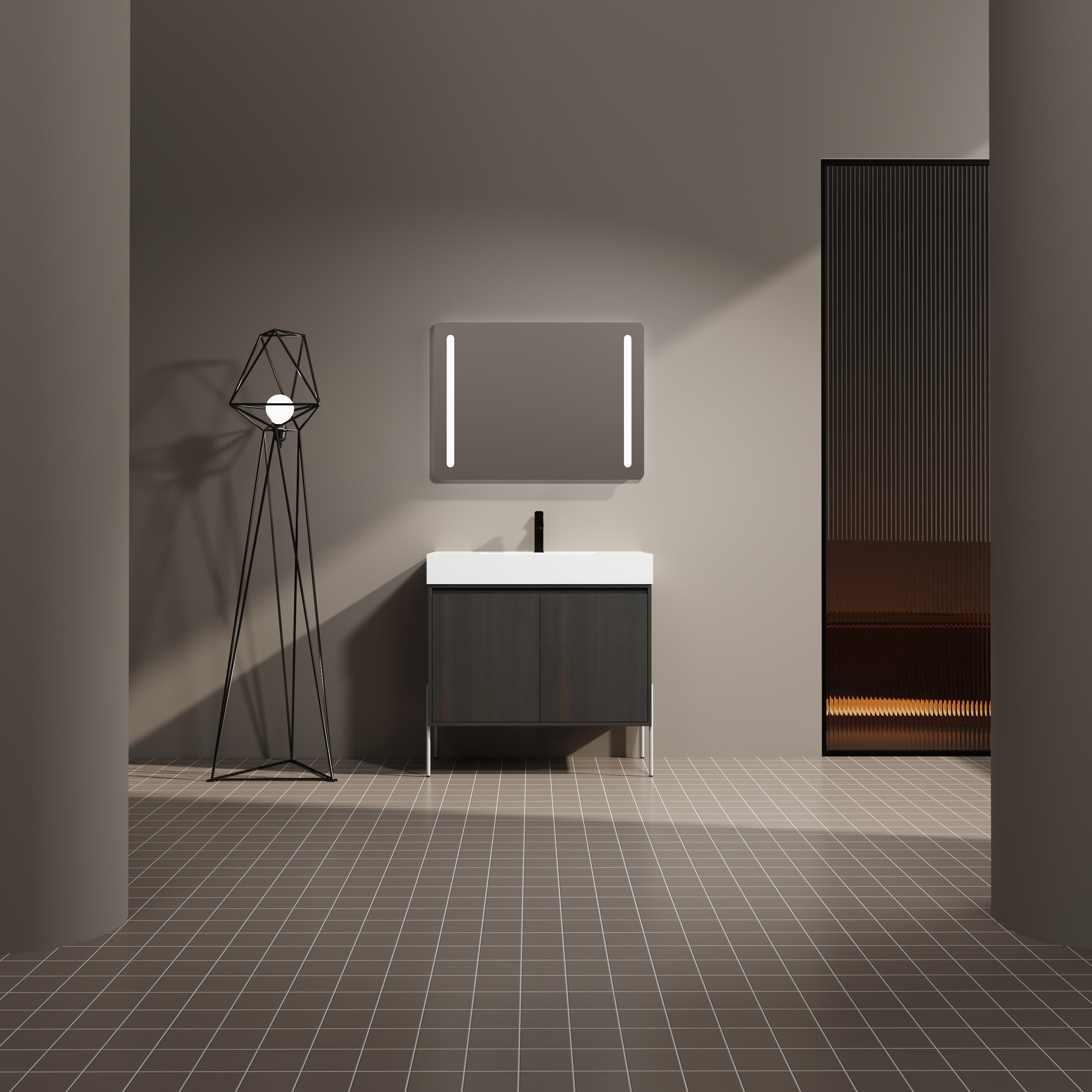 36" Freestanding Bathroom Vanity with Resin Sink
