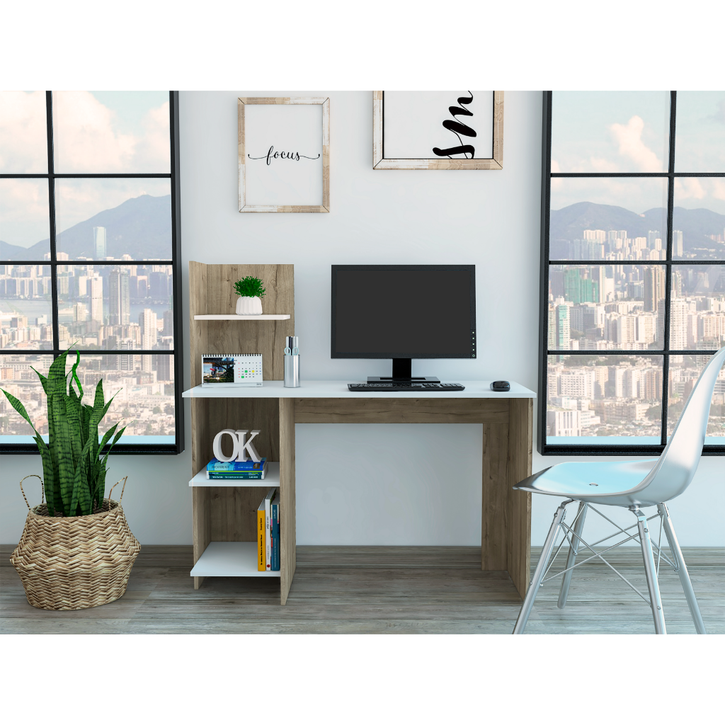 Tecoa Writing Desk with 4 Shelves | Modern Desk
