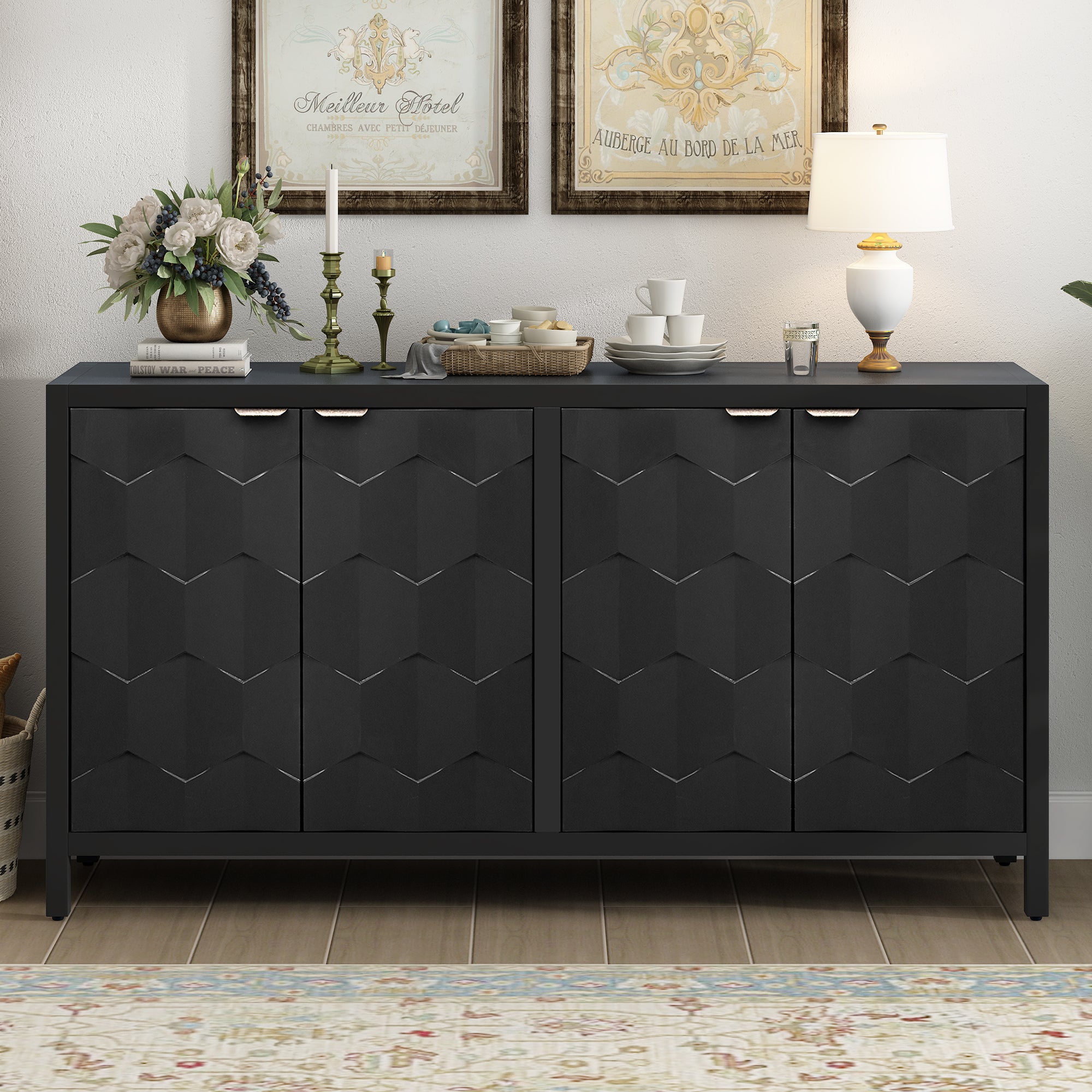 U_STYLE Honeycomb Sideboard: Luxurious Storage