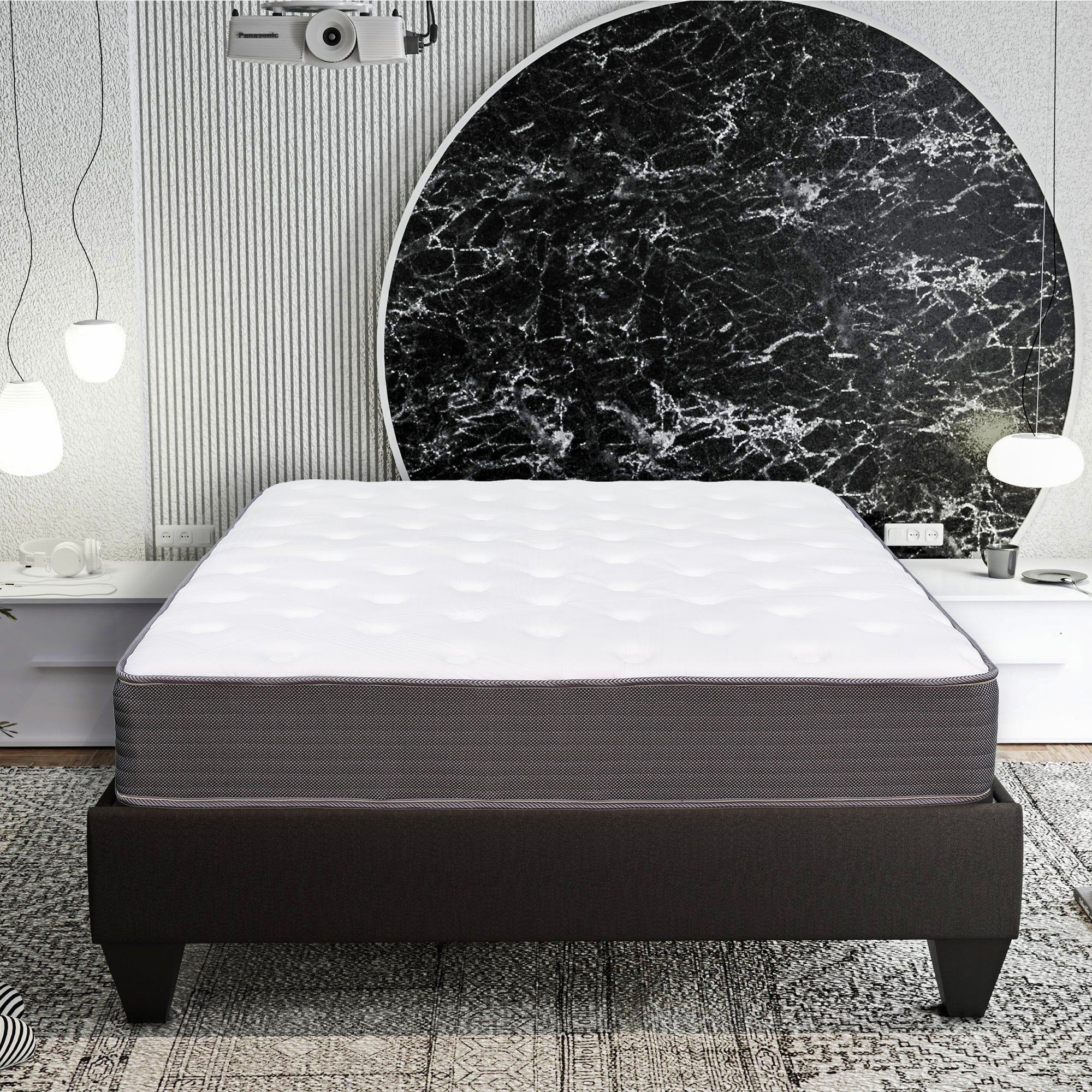Queen Hybrid Mattress: 8" Pocket Spring, Soft Euro Top
