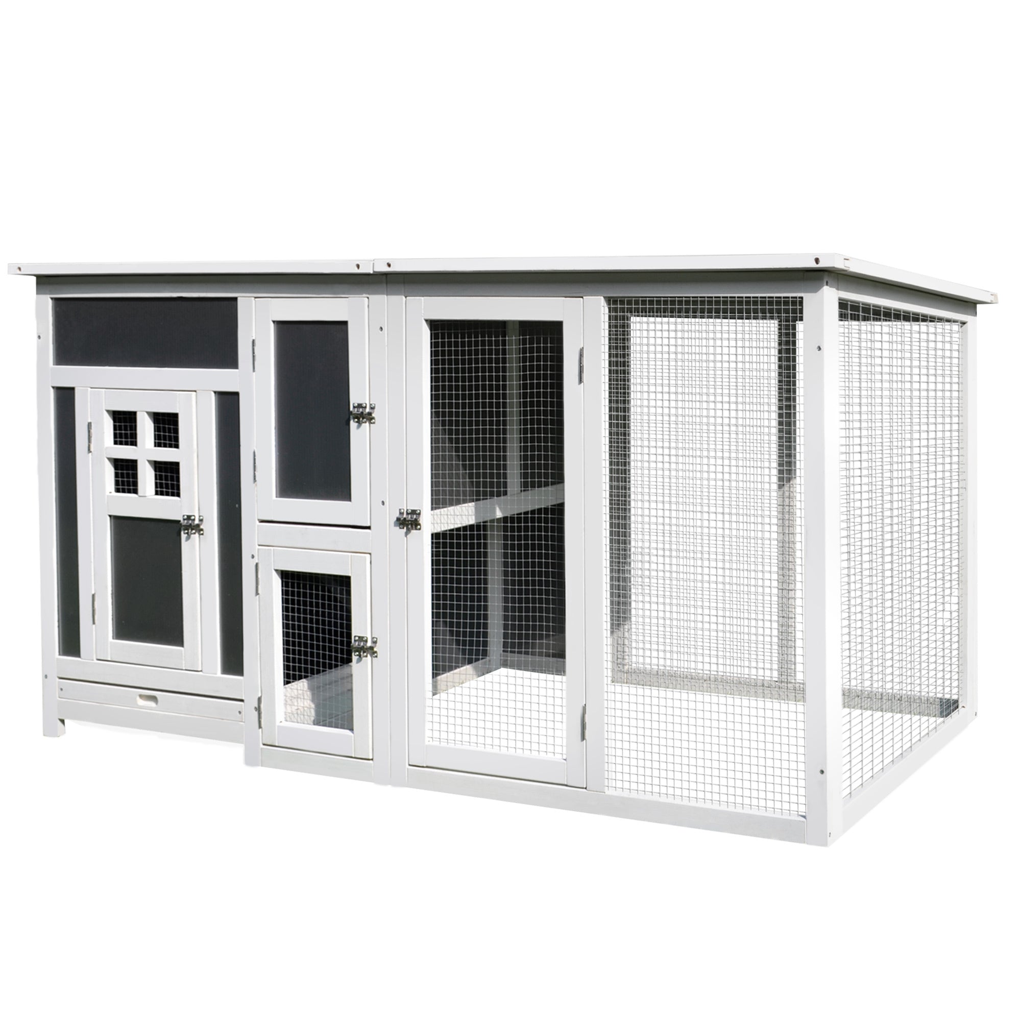PawHut 63 Chicken Coop: Run & Nesting Box