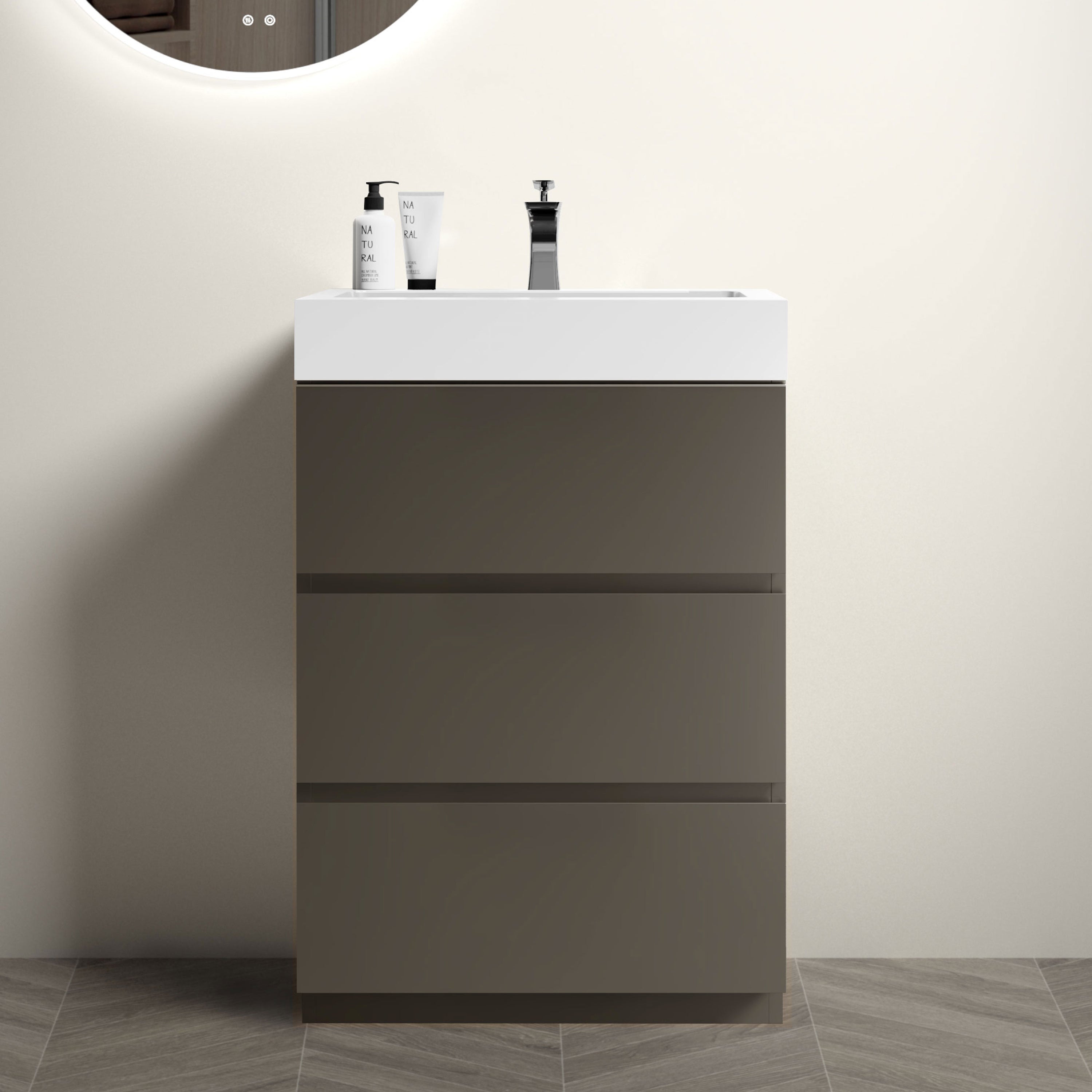 Alice 24" Gray Bathroom Vanity w/ Sink & Storage