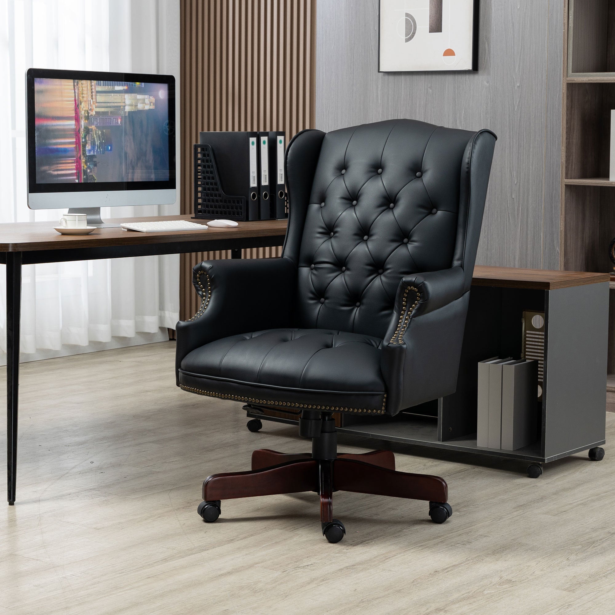 Ergonomic High Back Office Chair | Reclining Desk Chair | Black