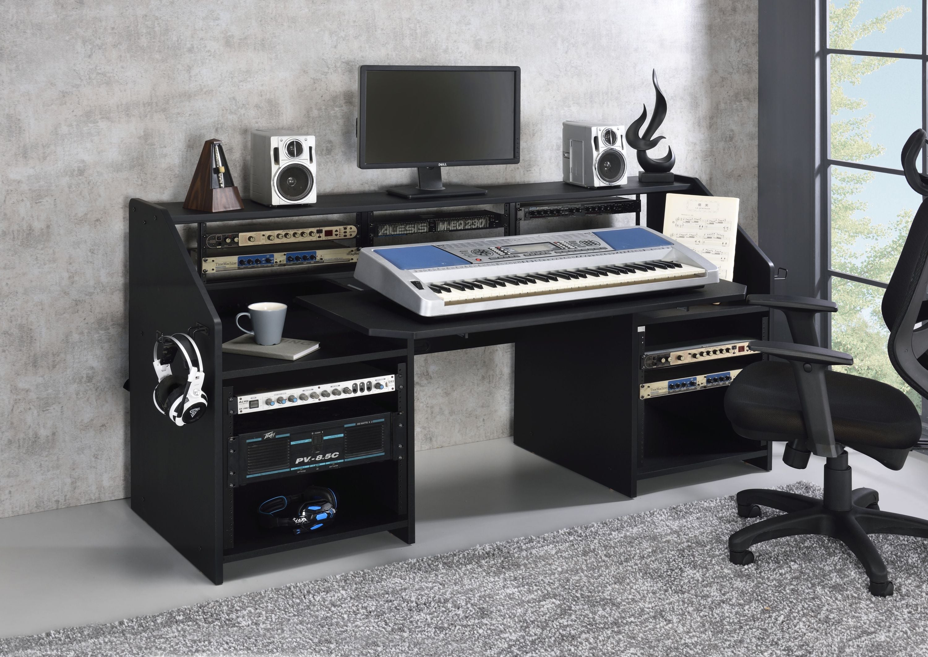 Annette Black Music Desk | Sleek Finish
