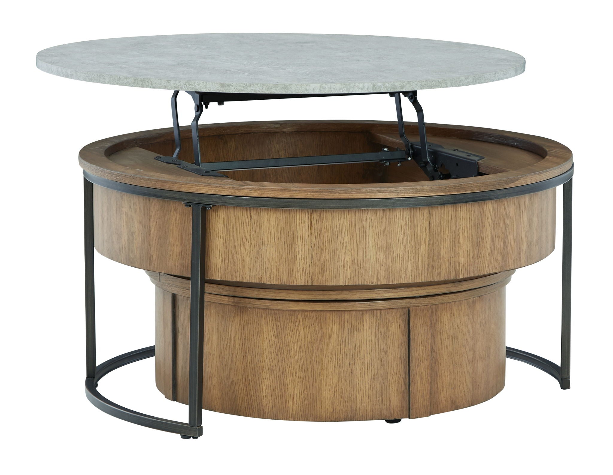 Fridley - Nesting Cocktail Tables (Set of 2) - Gray / Brown / Black