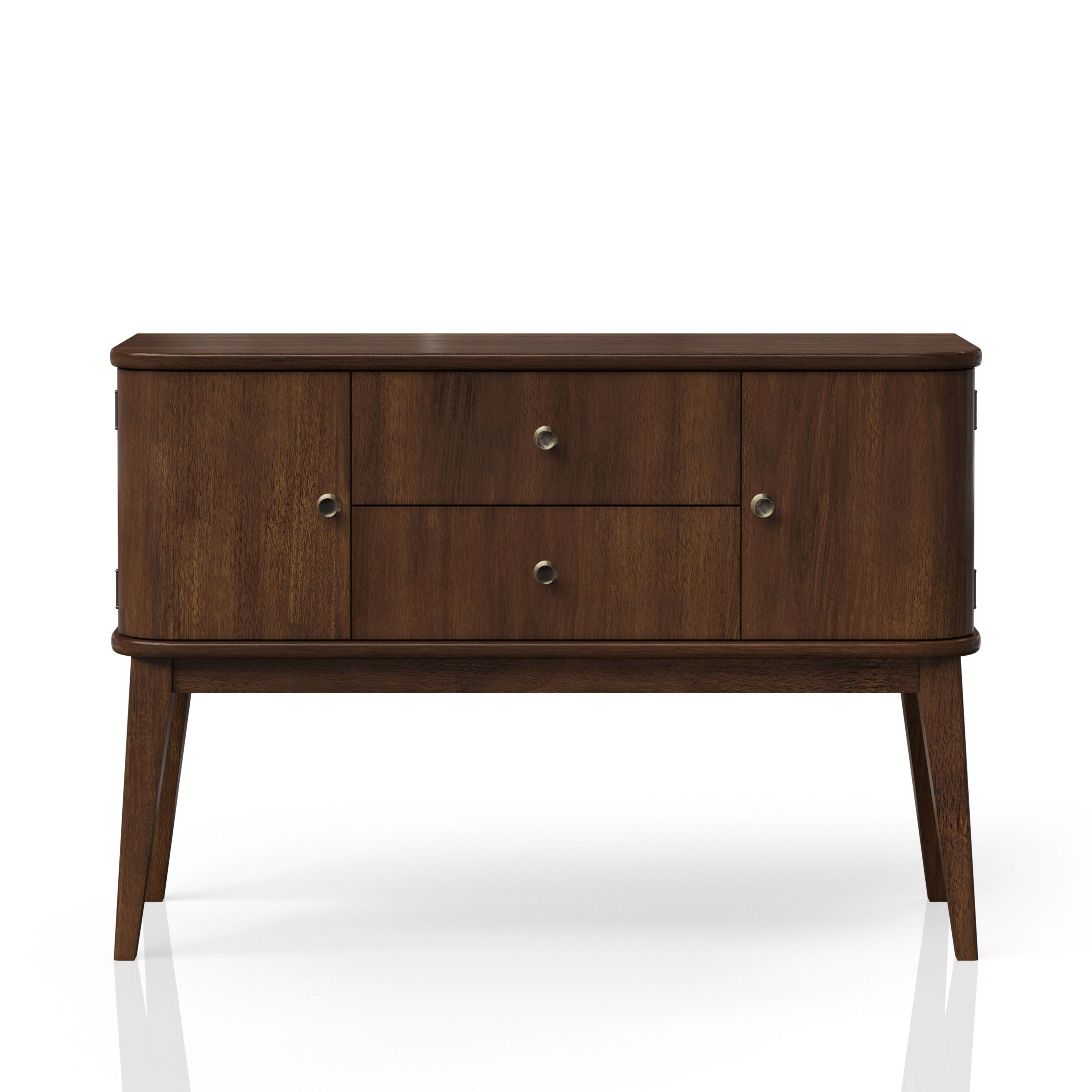 Mid Century Modern Server, 2 Drawer 2 Cabinet, Cherry Finish