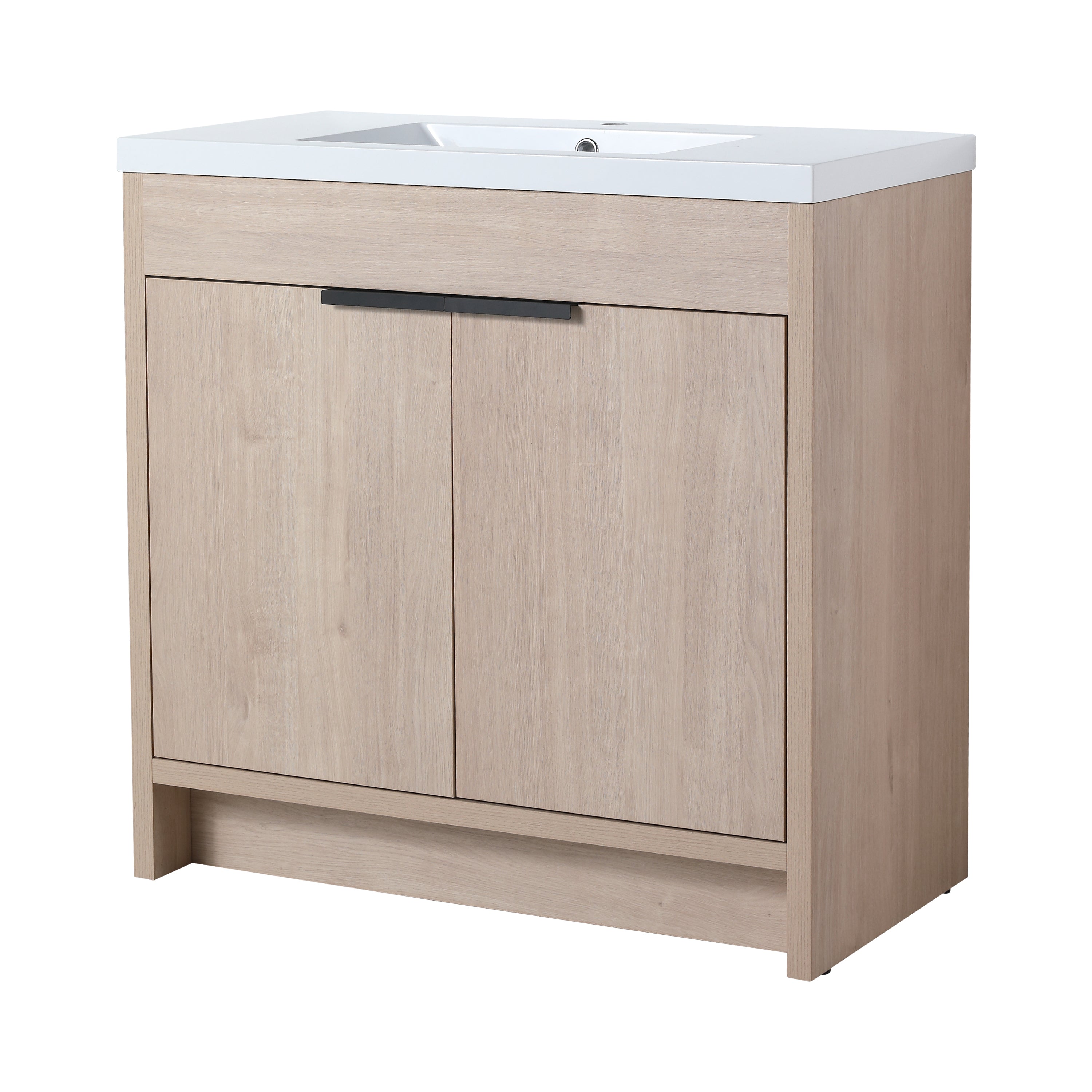 36" White Bathroom Vanity with Double Doors