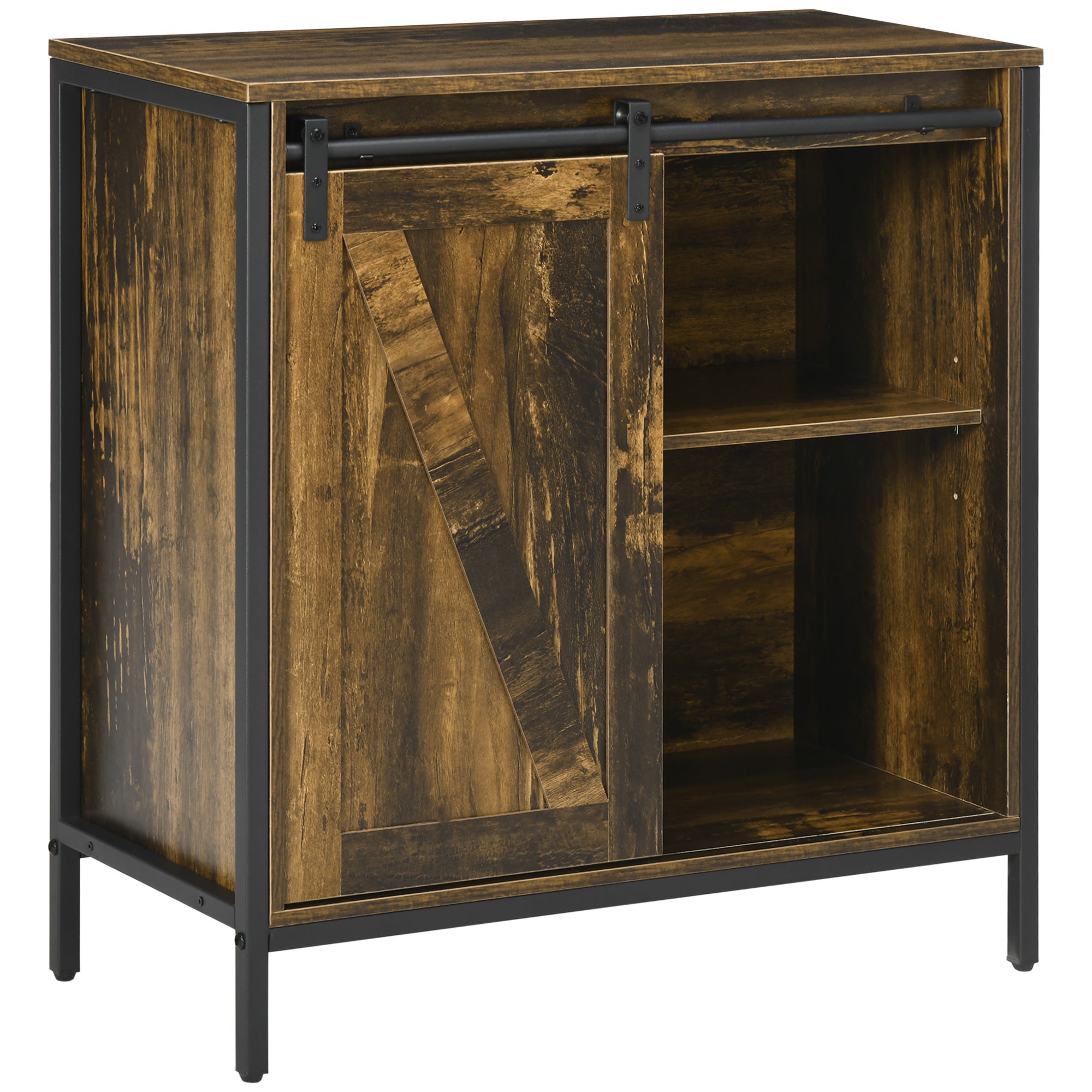 Farmhouse Sideboard Buffet Cabinet, Rustic Brown