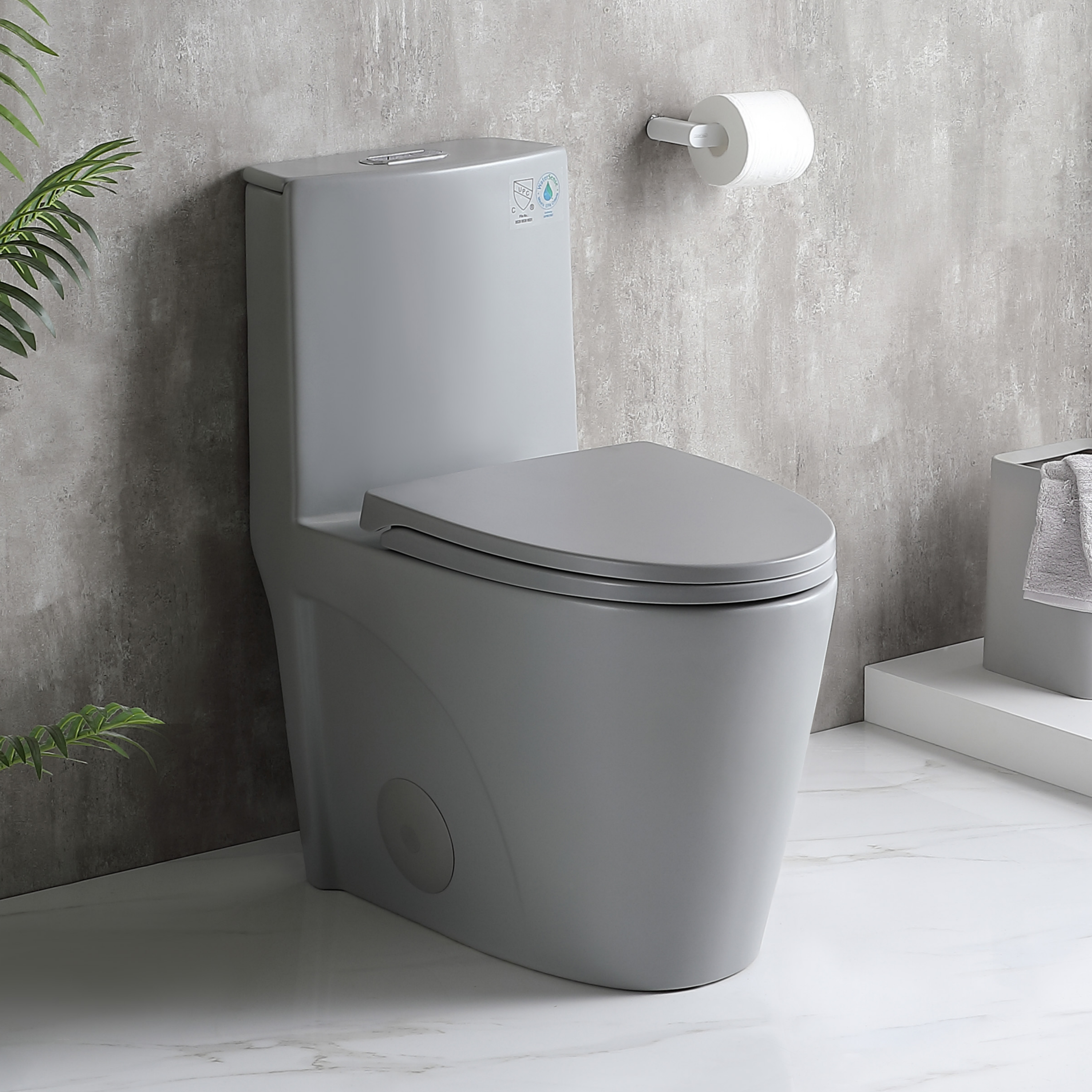 Dual-Flush Toilet, 1.1/1.6 GPF, Elongated, Soft Close